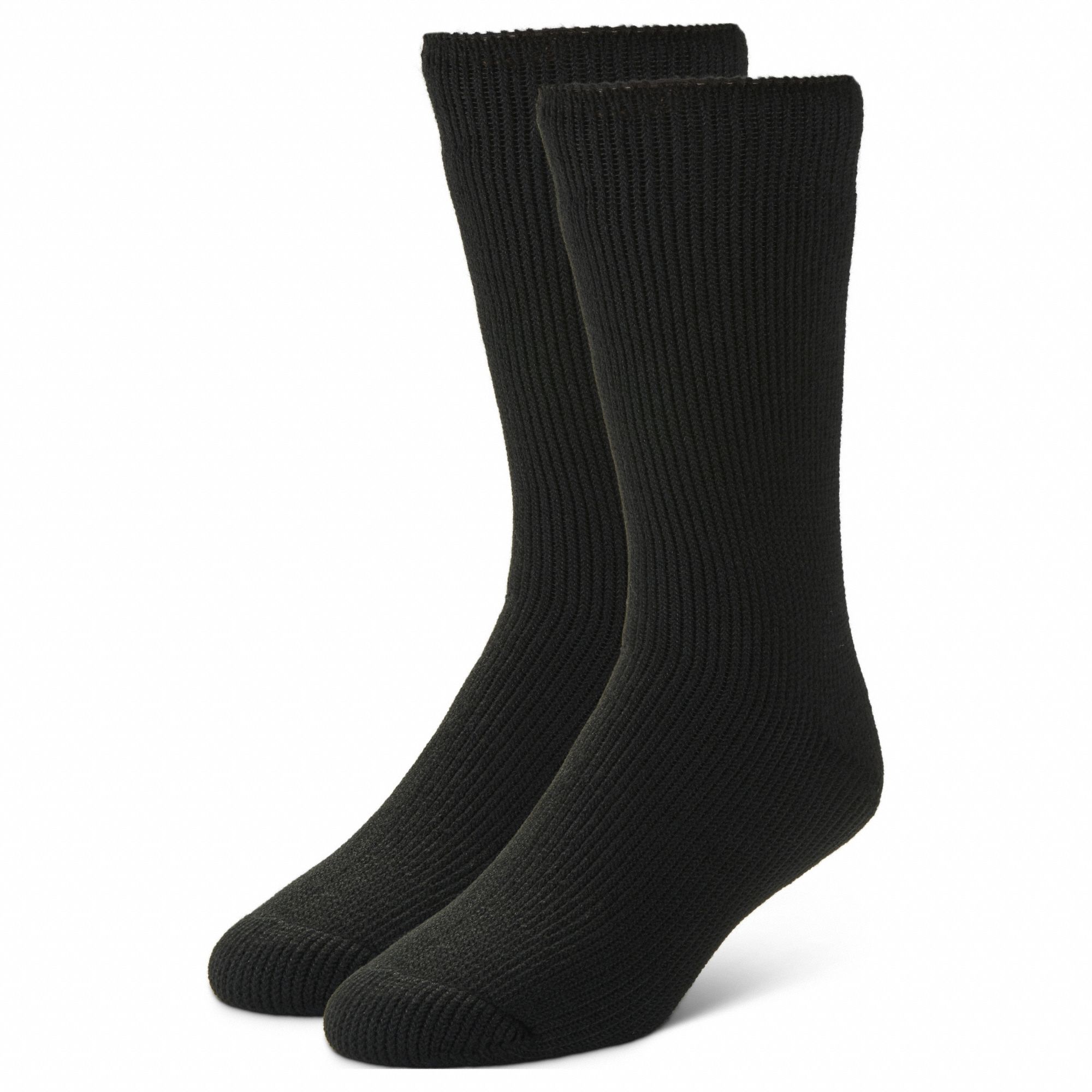 Socks: Crew, Men's, Black, Acrylic/Polyester, L, 12 1/2 For Men's Shoe Size - Max, 1 PR