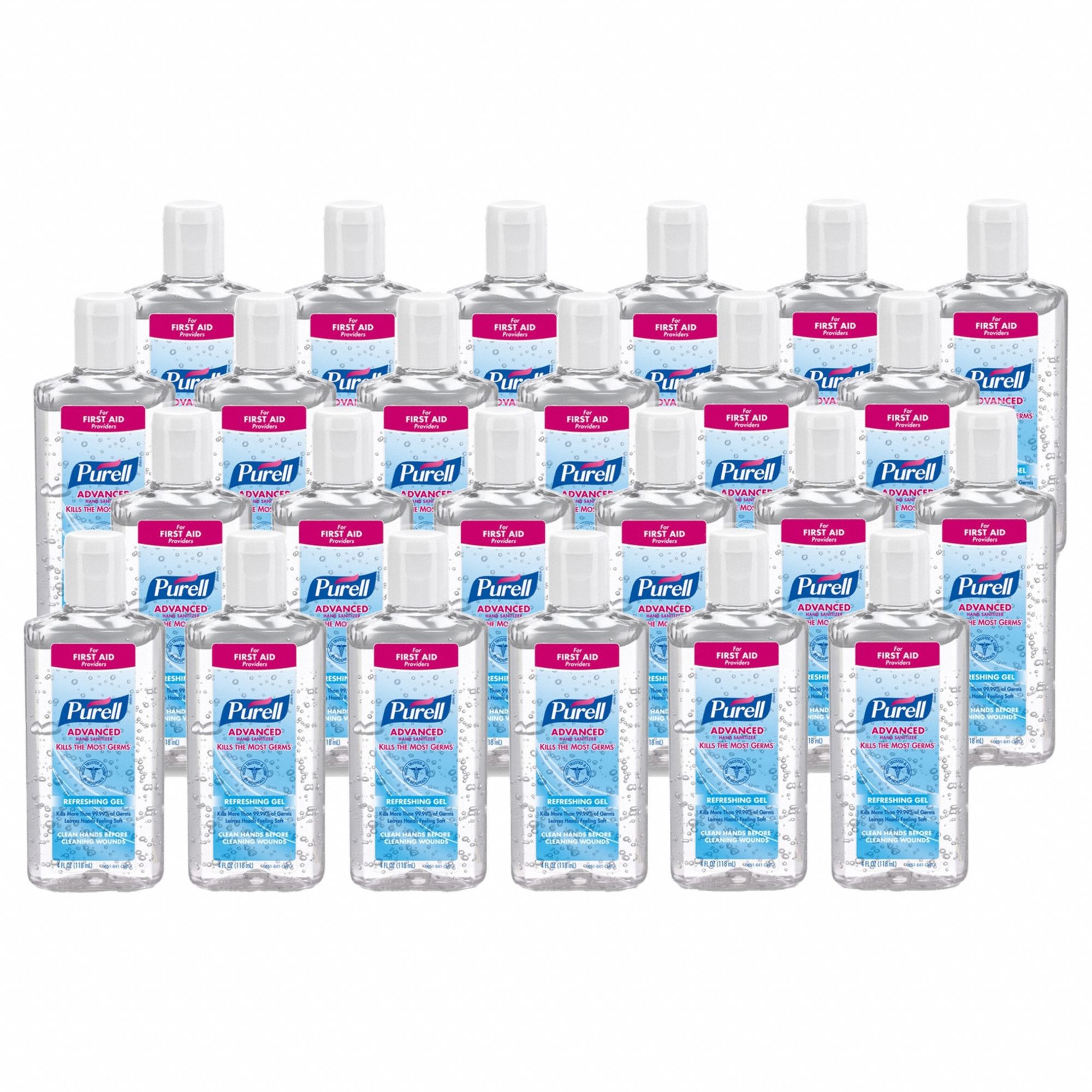 Hand Sanitizer: Gel, Squeeze Bottle, 4 oz, Citrus, Ethyl Alcohol, Moisturizing, 24 PK