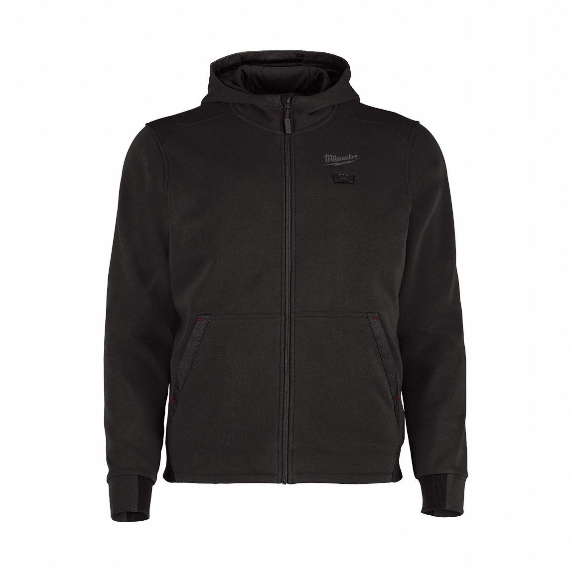 Heated Hoodie: Men's, 2XL, Black, Up to 8 hours, 29 in Max Chest Size, 2 Outside Pockets