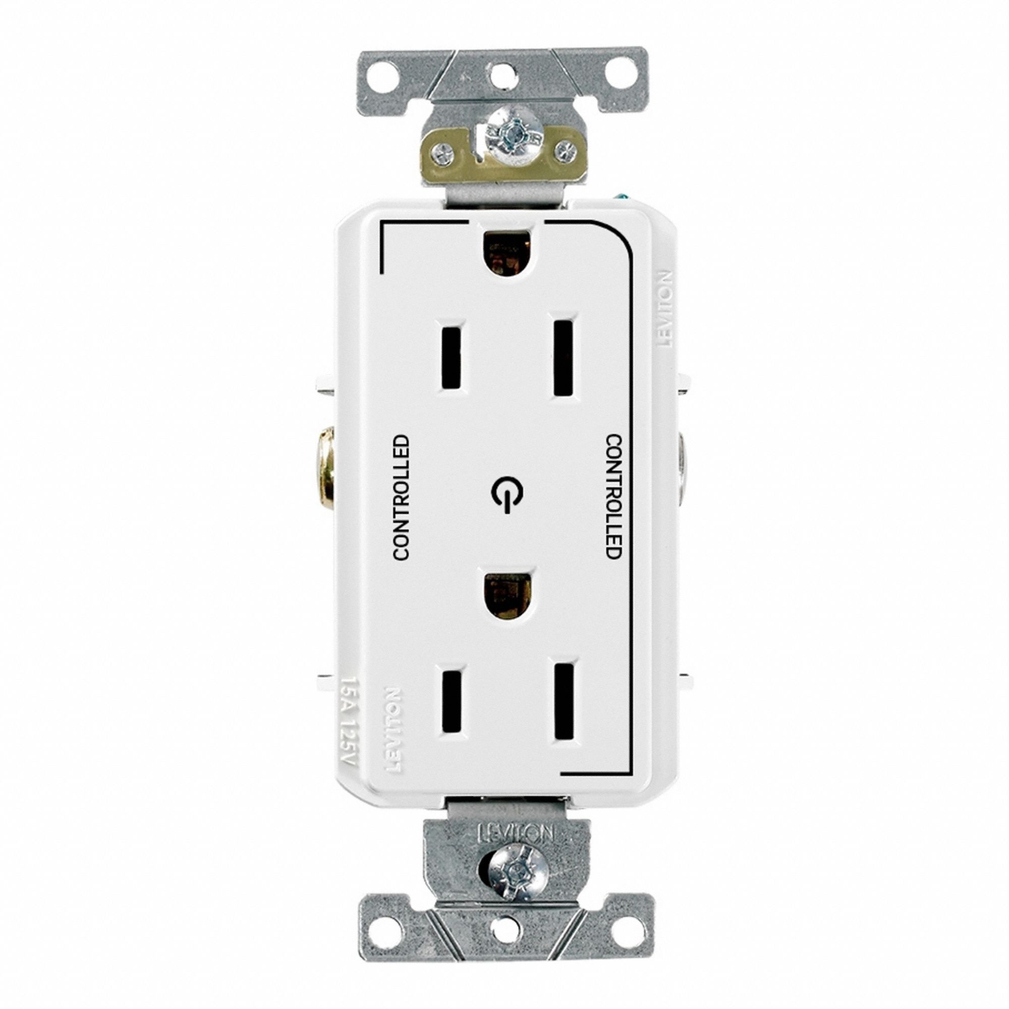 DPl Dup Rec 15A 125V 2MCtrl Self-Gr Wht