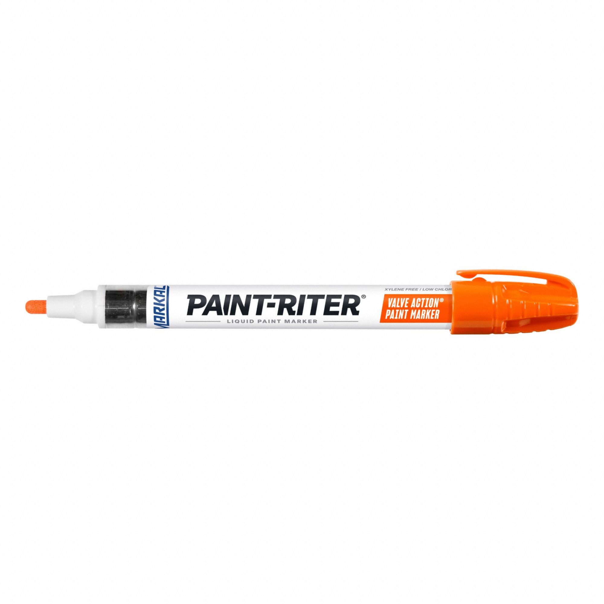 Liquid Paint Marker: 3.18 mm Tip Wd, Fiber Nib, Orange, Point, Gen Purpose