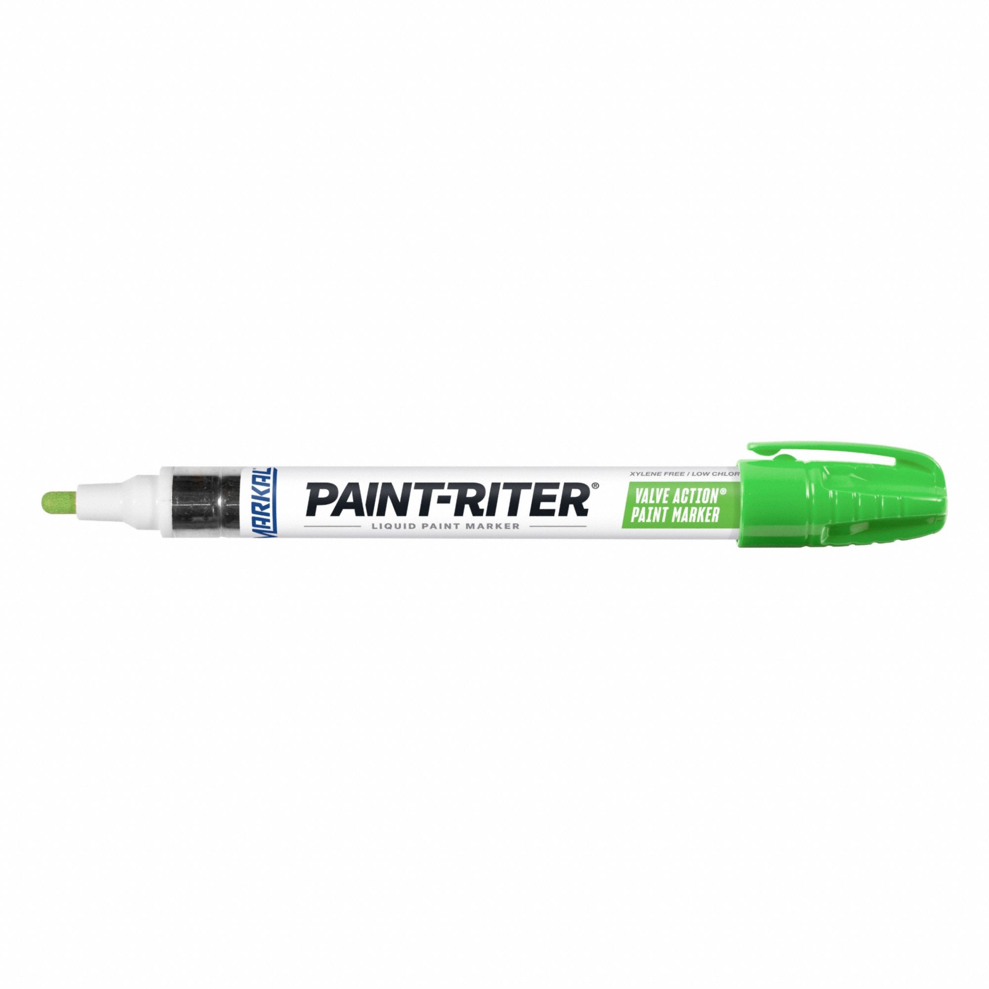 Liquid Paint Marker: 3.18 mm Tip Wd, Fiber Nib, Green, Point, Gen Purpose