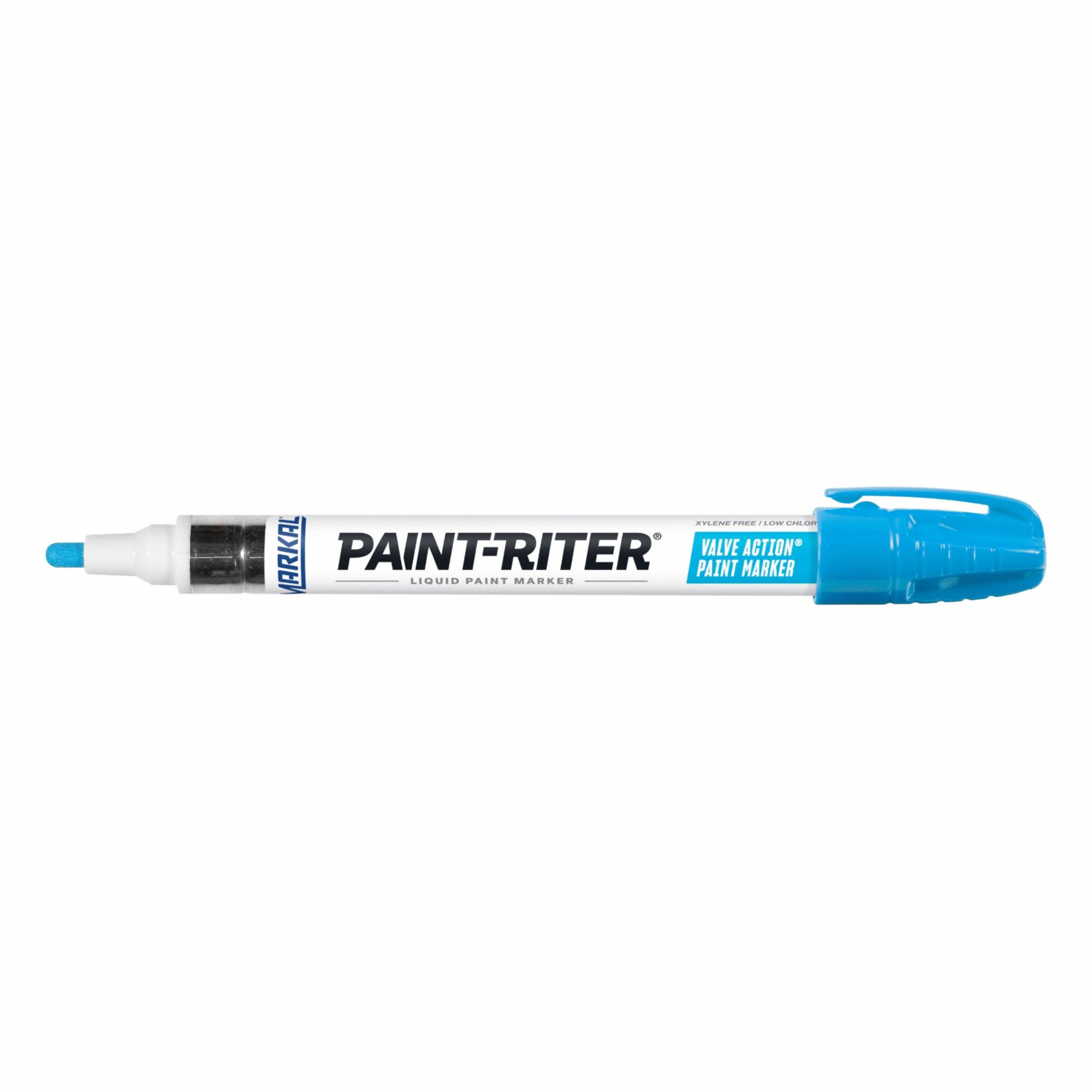 Liquid Paint Marker: 3.18 mm Tip Wd, Fiber Nib, Blue, Point, Gen Purpose