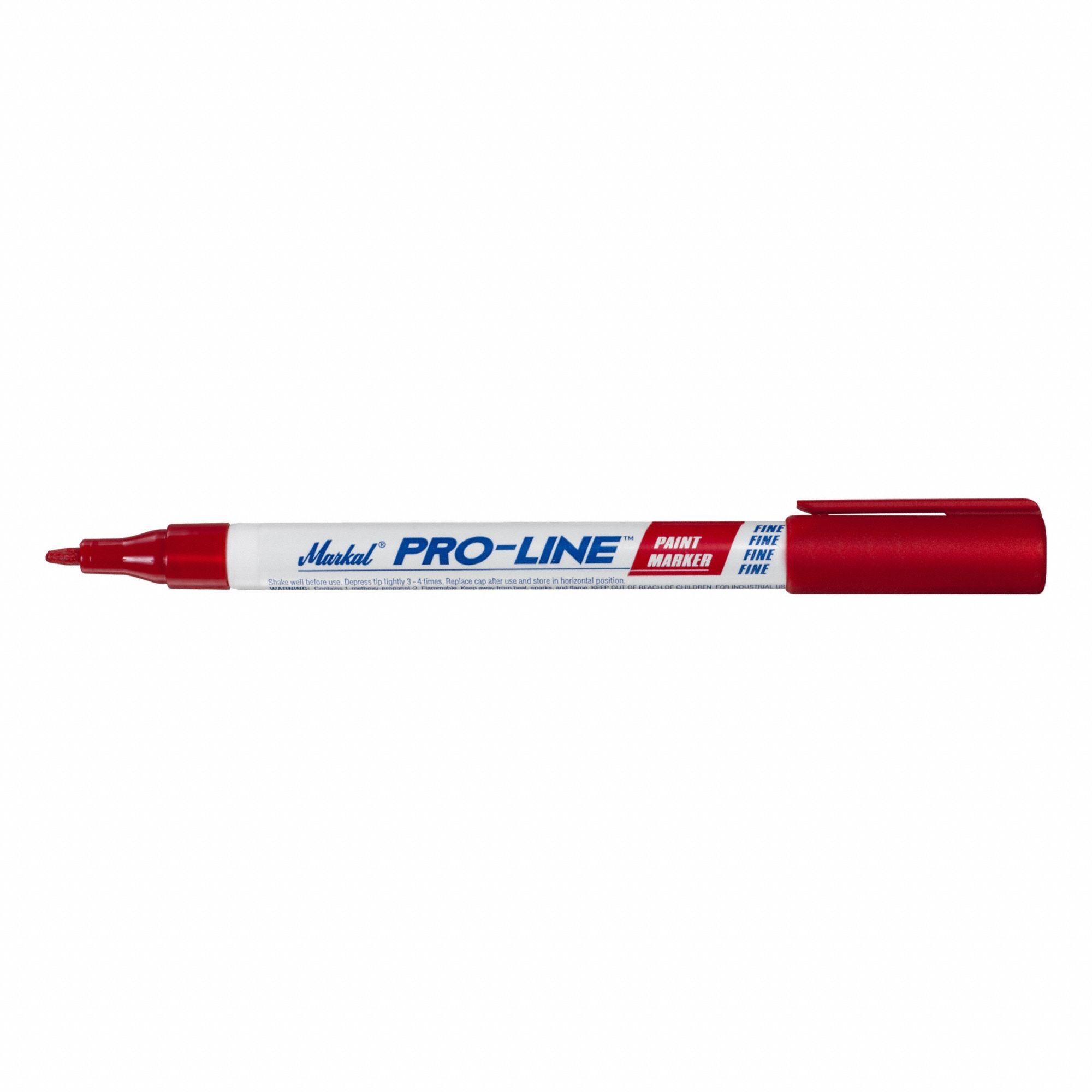 Liquid Paint Marker: 4.76 mm Tip Wd, Fiber, Red, Point
