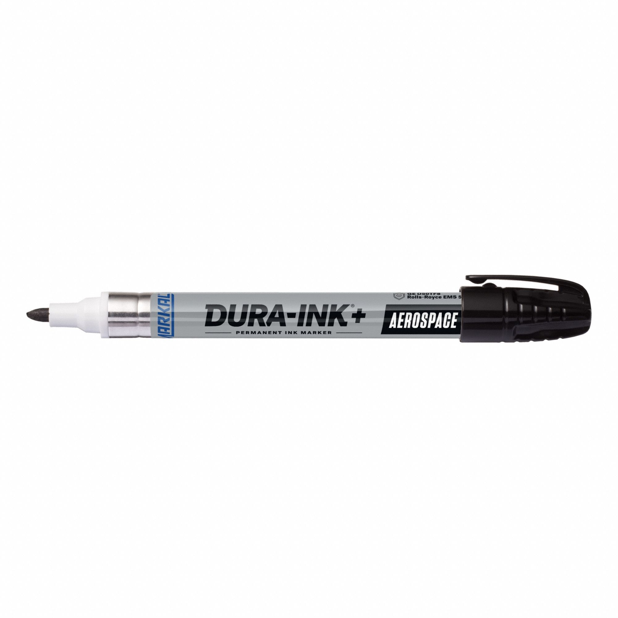 Ink Industrial Marker: 3 mm Tip Wd, Bullet, Black, Std Actuation Style, Aerospace, Point