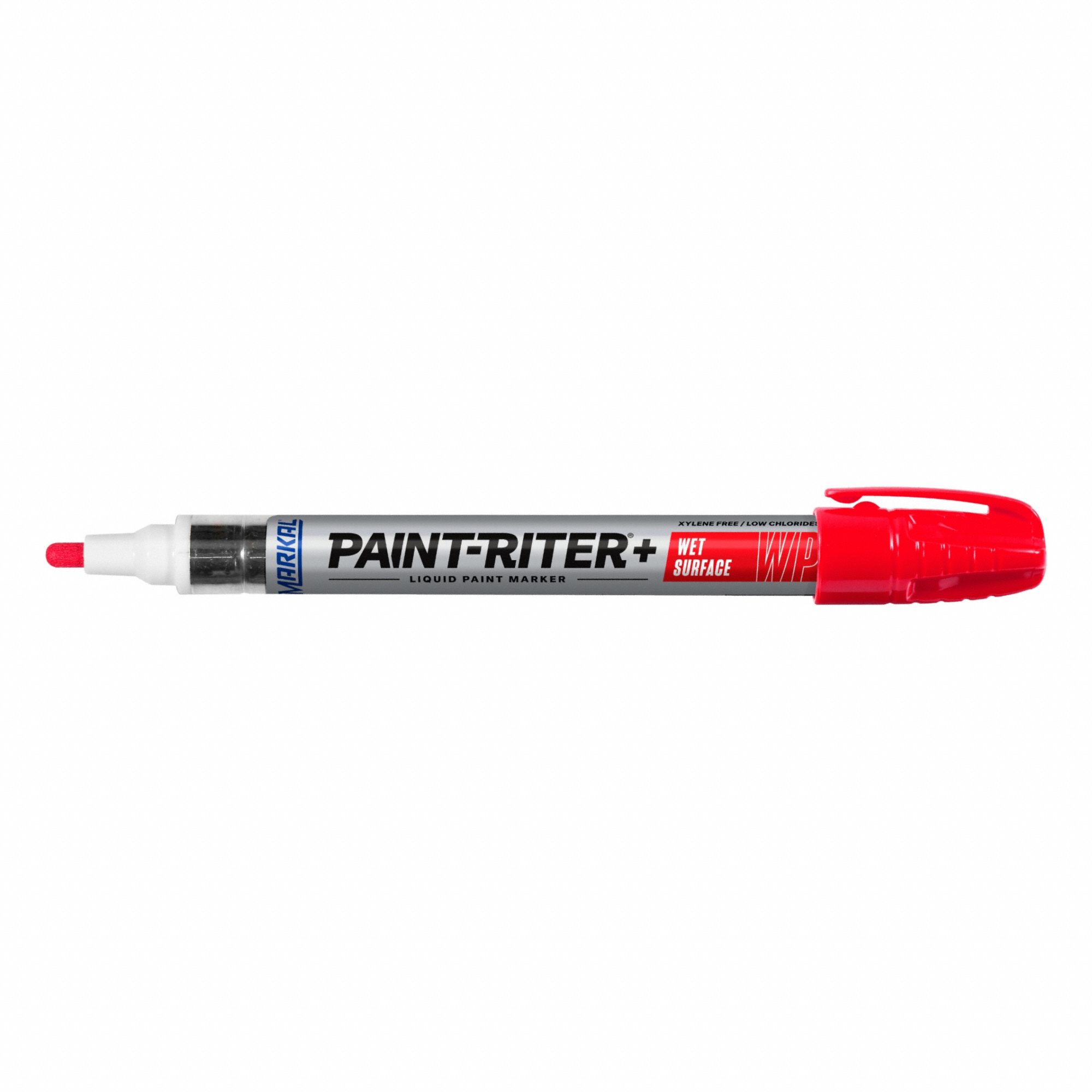 Liquid Paint Marker: 3.18 mm Tip Wd, Fiber Nib, Red, Point