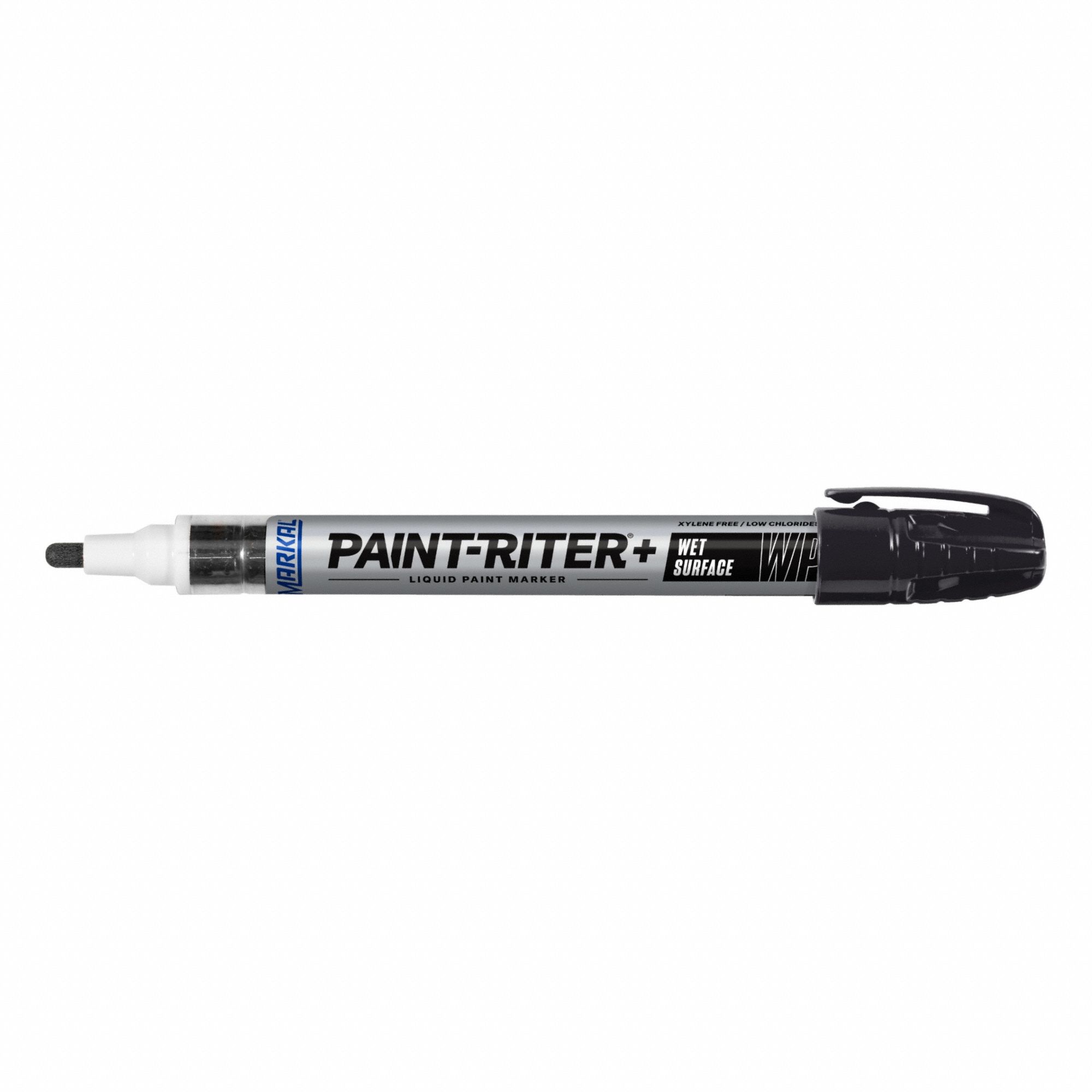 Liquid Paint Marker: 3.18 mm Tip Wd, Fiber Nib, Black, Point