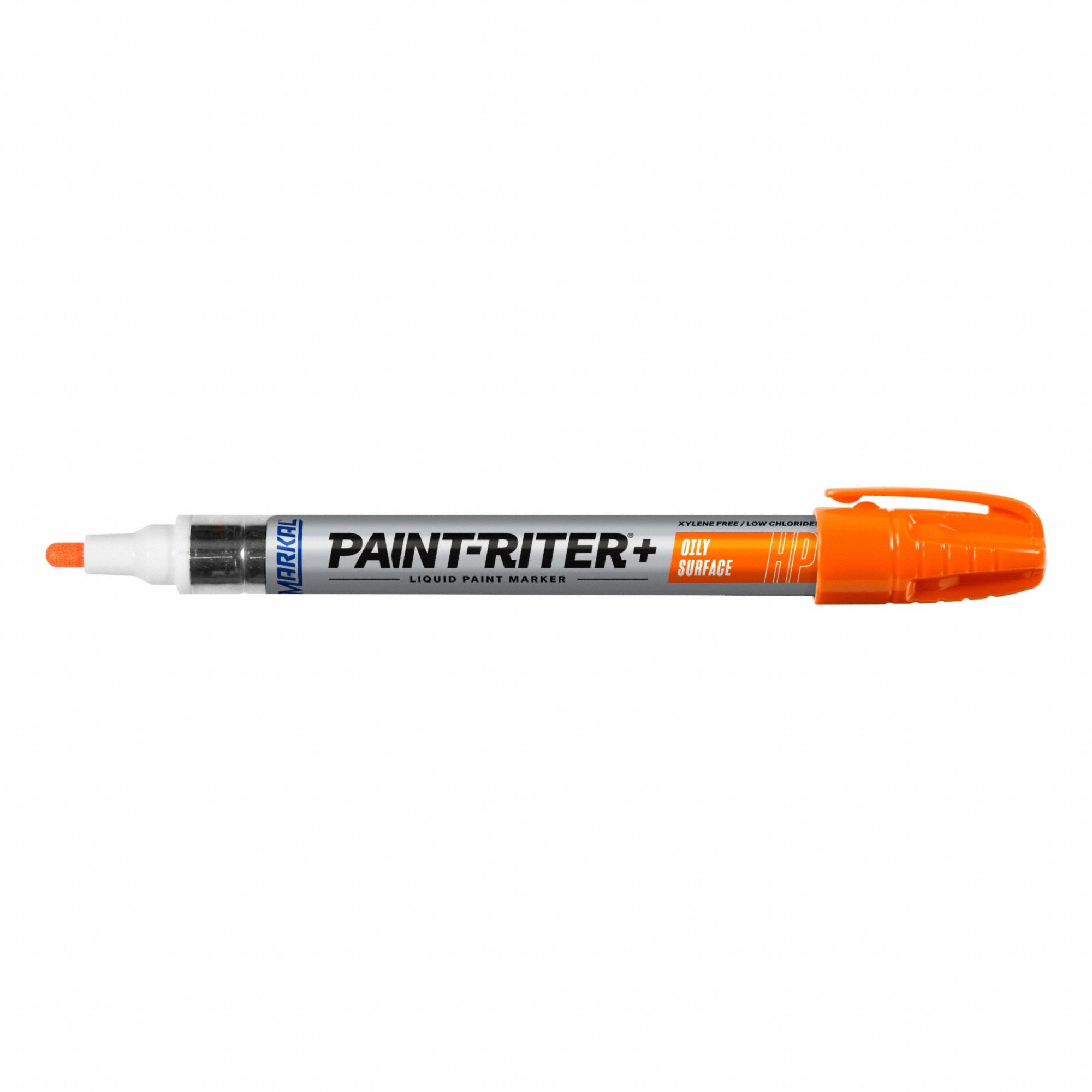 Liquid Paint Marker: 3.18 mm Tip Wd, Fiber Nib, Orange, Point, Oily Surfaces