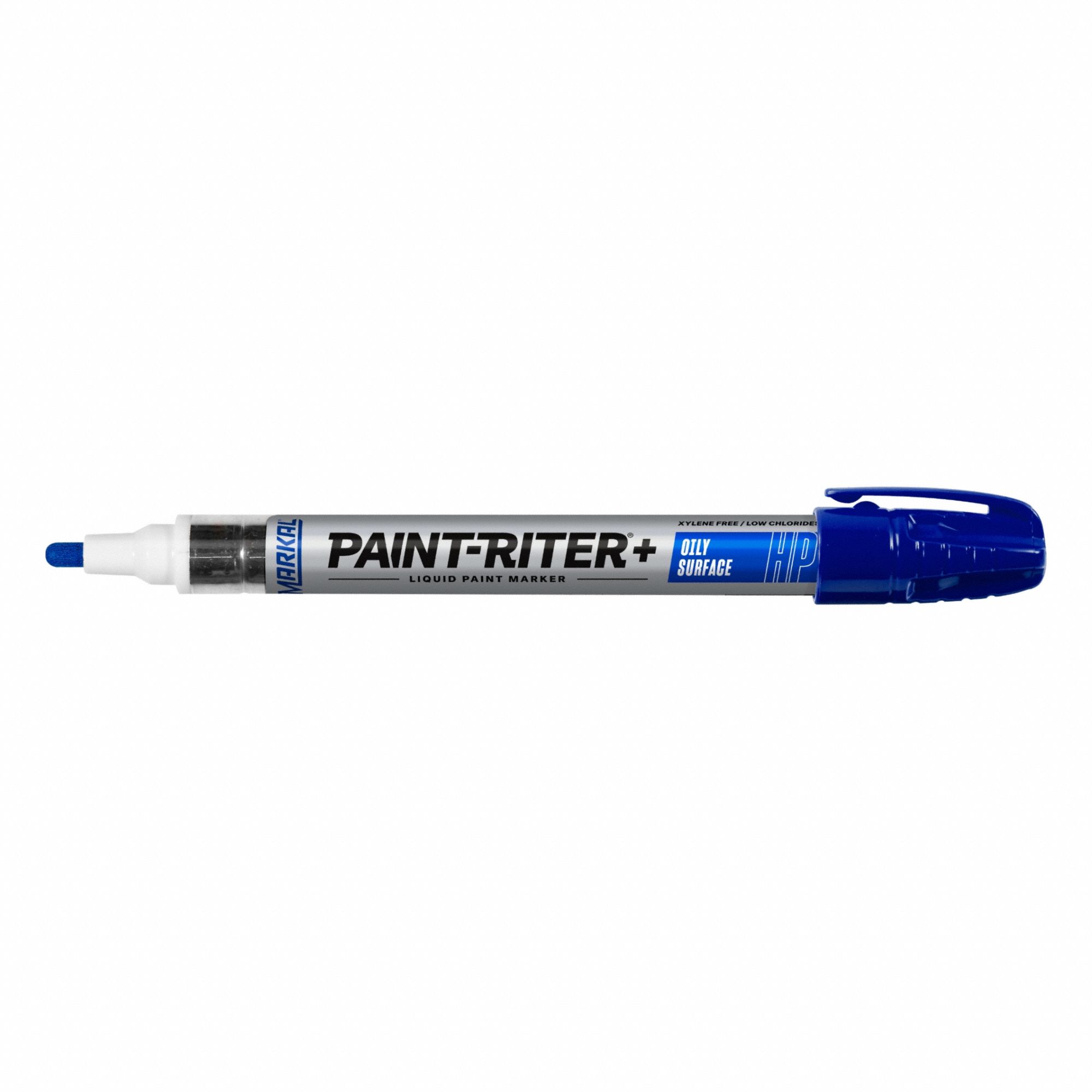 Liquid Paint Marker: 3.18 mm Tip Wd, Fiber Nib, Blue, Point, Oily Surfaces