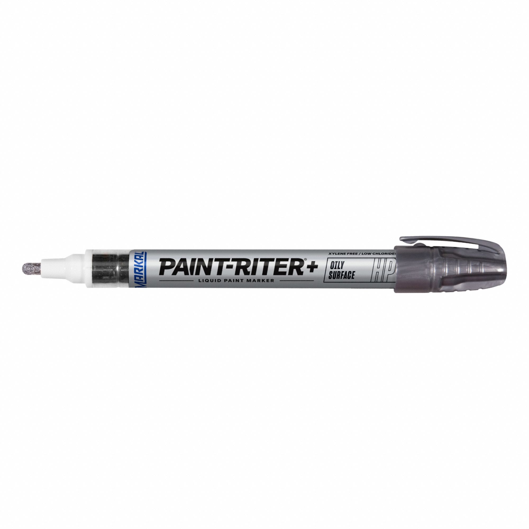 Liquid Paint Marker: 3.18 mm Tip Wd, Fiber Nib, Silver, Point
