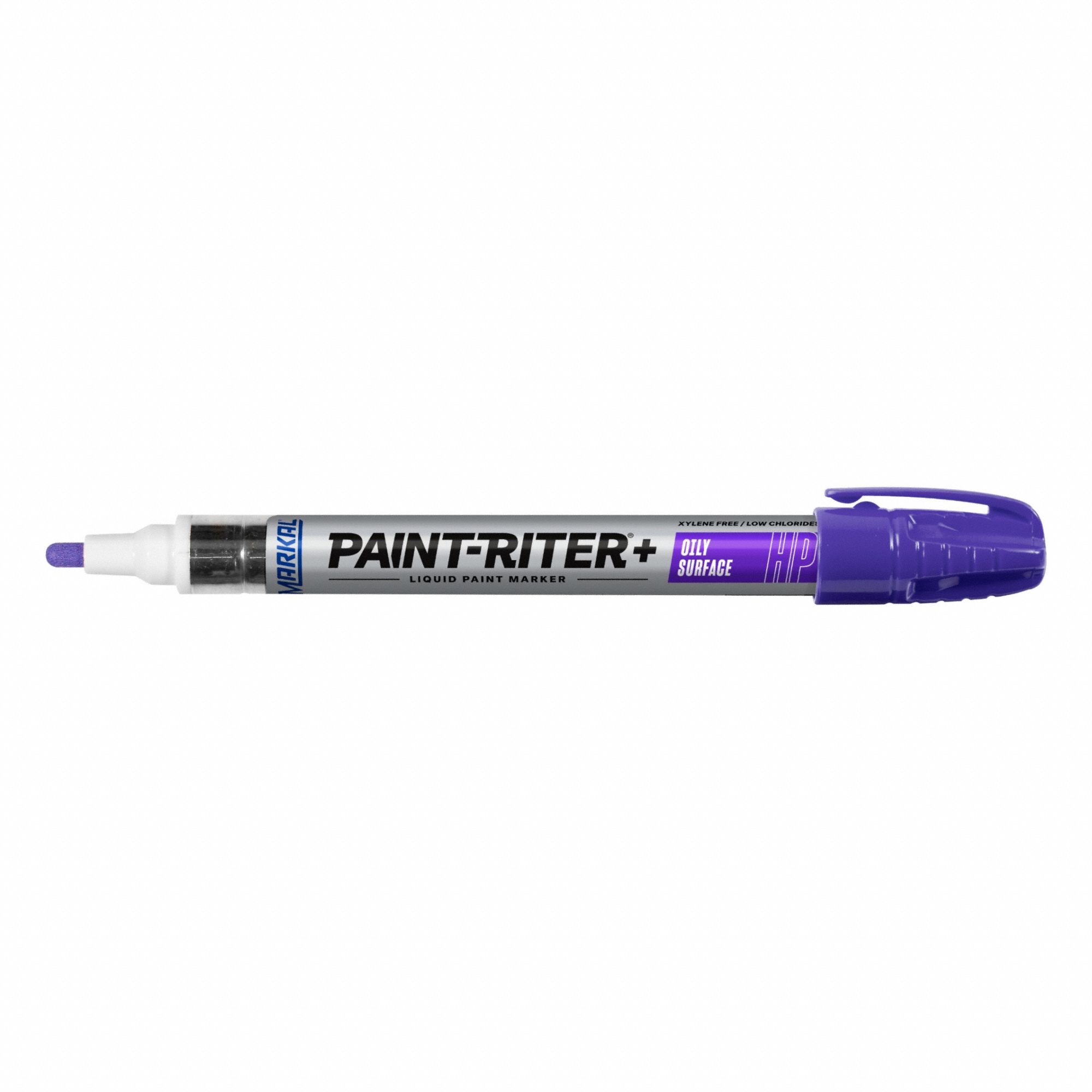 Liquid Paint Marker: 3.18 mm Tip Wd, Fiber Nib, Purple, Point