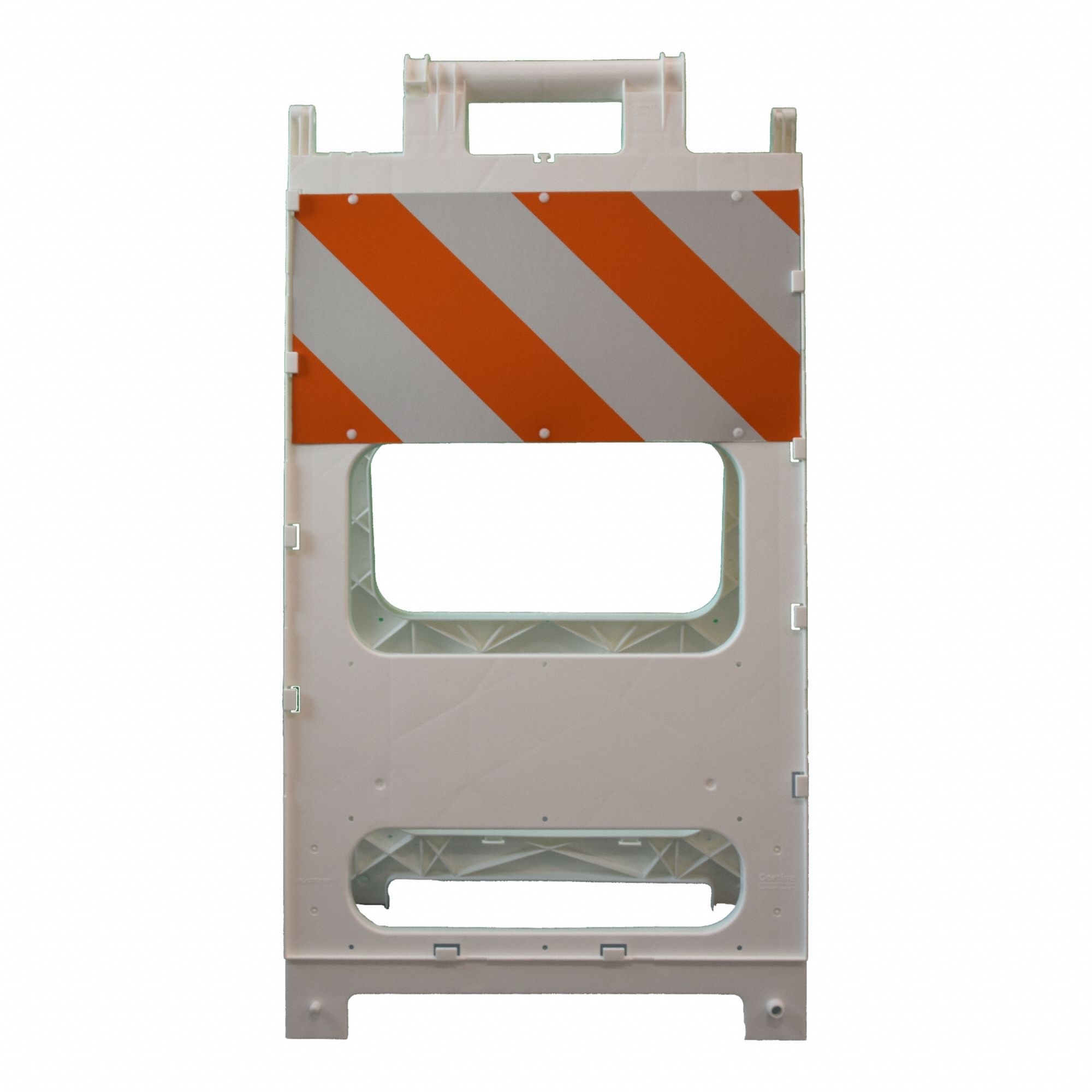 Flat Folding Barricade: 45 1/5 in Overall Ht, 24 1/2 in x 45 1/5 in, Engineer, Reflective