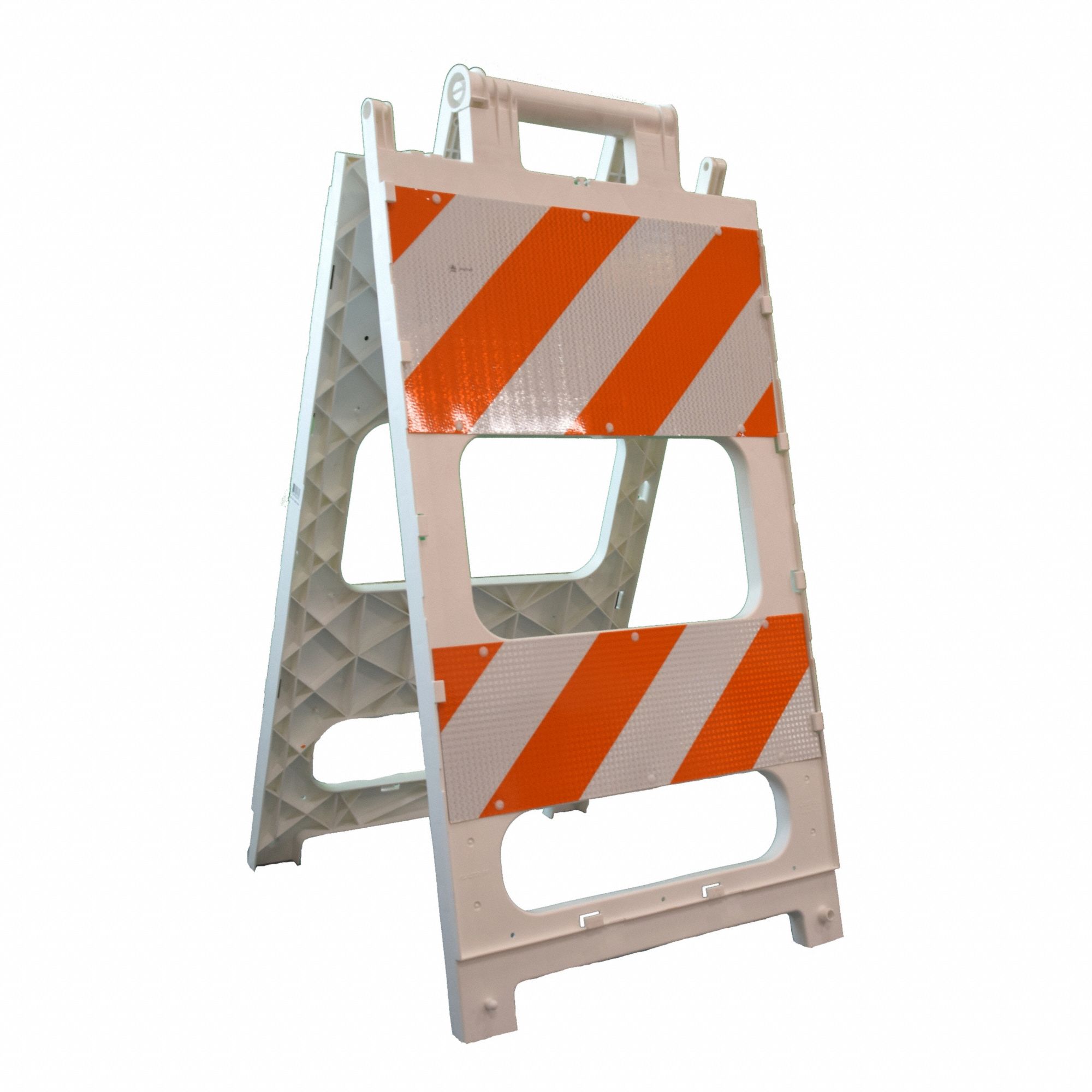 Flat Folding Barricade: 45 1/5 in Overall Ht, 24 1/2 in x 45 1/5 in, High-Intensity Prismatic