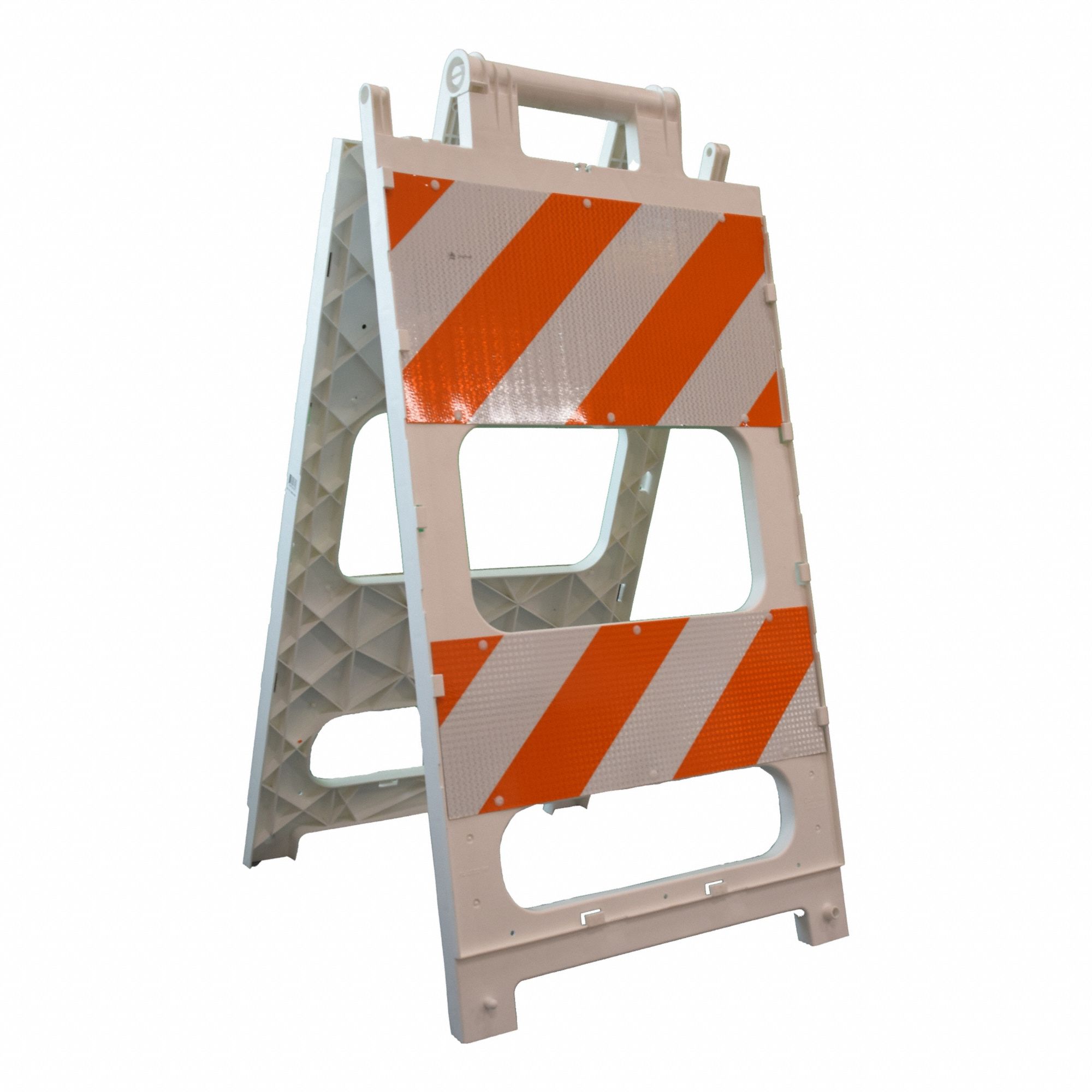 Flat Folding Barricade: 45 1/5 in Overall Ht, 24 1/2 in x 45 1/5 in, Diamond, Reflective