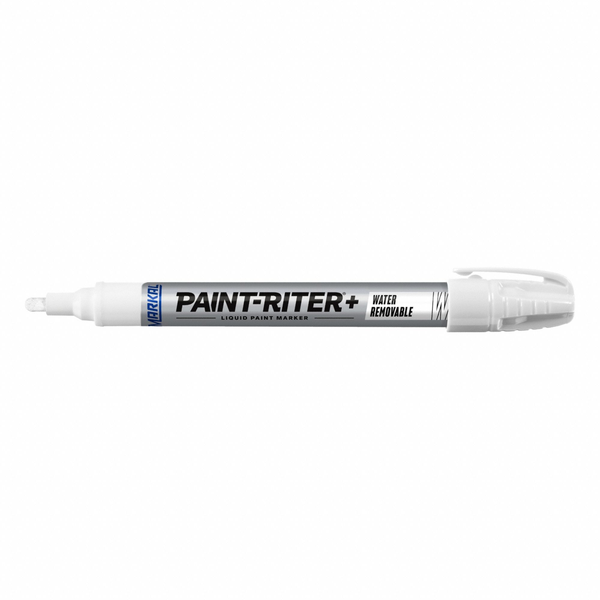 Liquid Paint Marker: Water Removable, White, 3.18 mm Tip Wd, Point