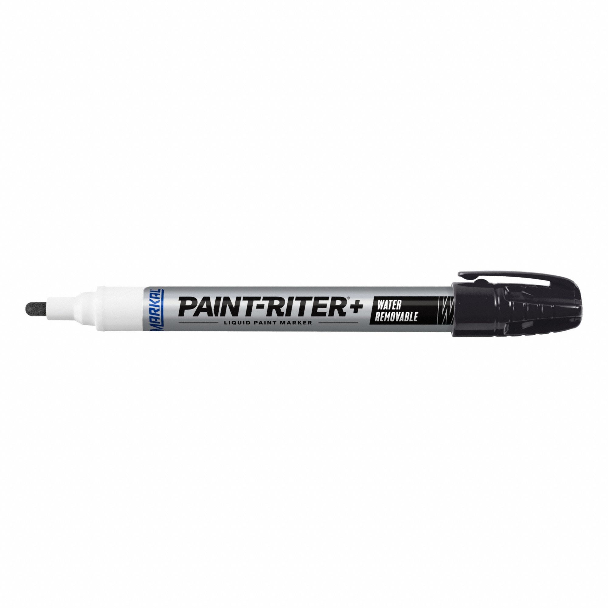 Liquid Paint Marker: Water Removable, Black, 3.18 mm Tip Wd, Chisel