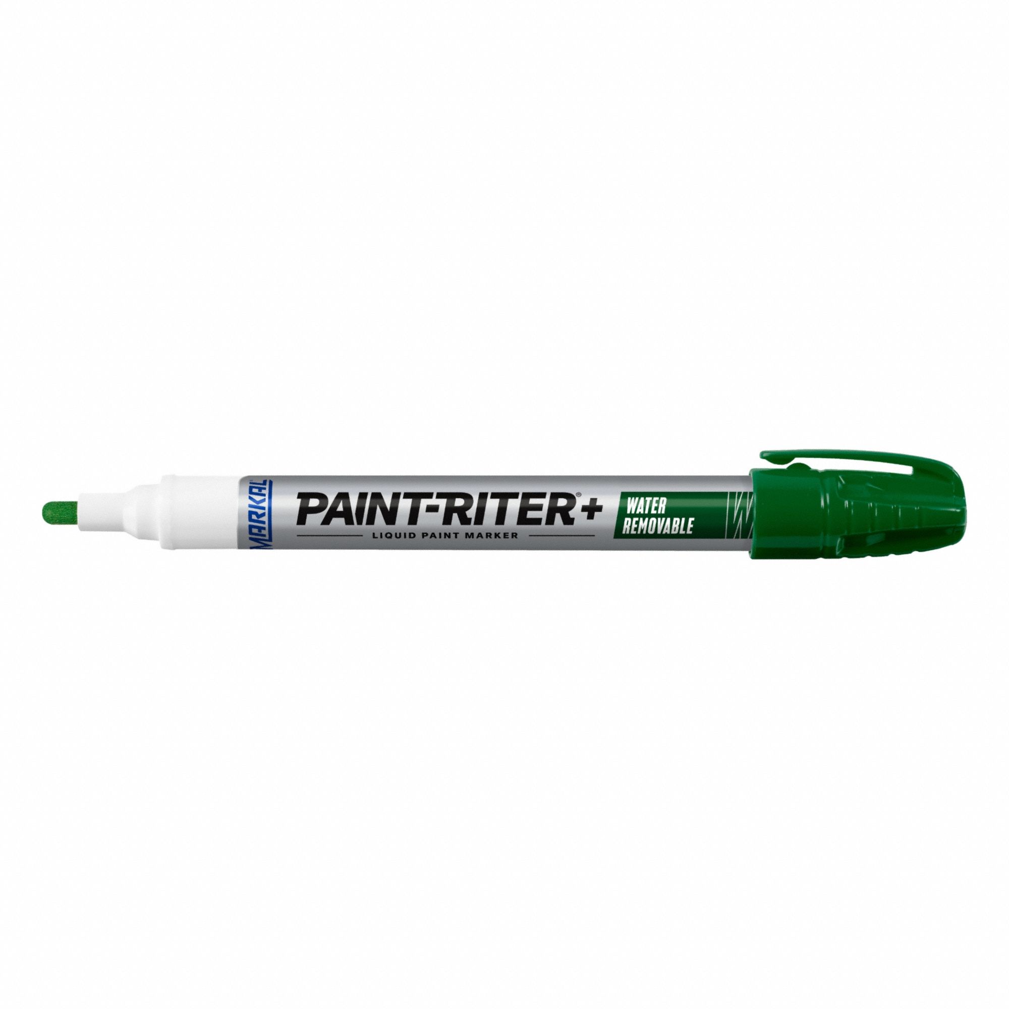 Liquid Paint Marker: Water Removable, Green, 3.18 mm Tip Wd, Point