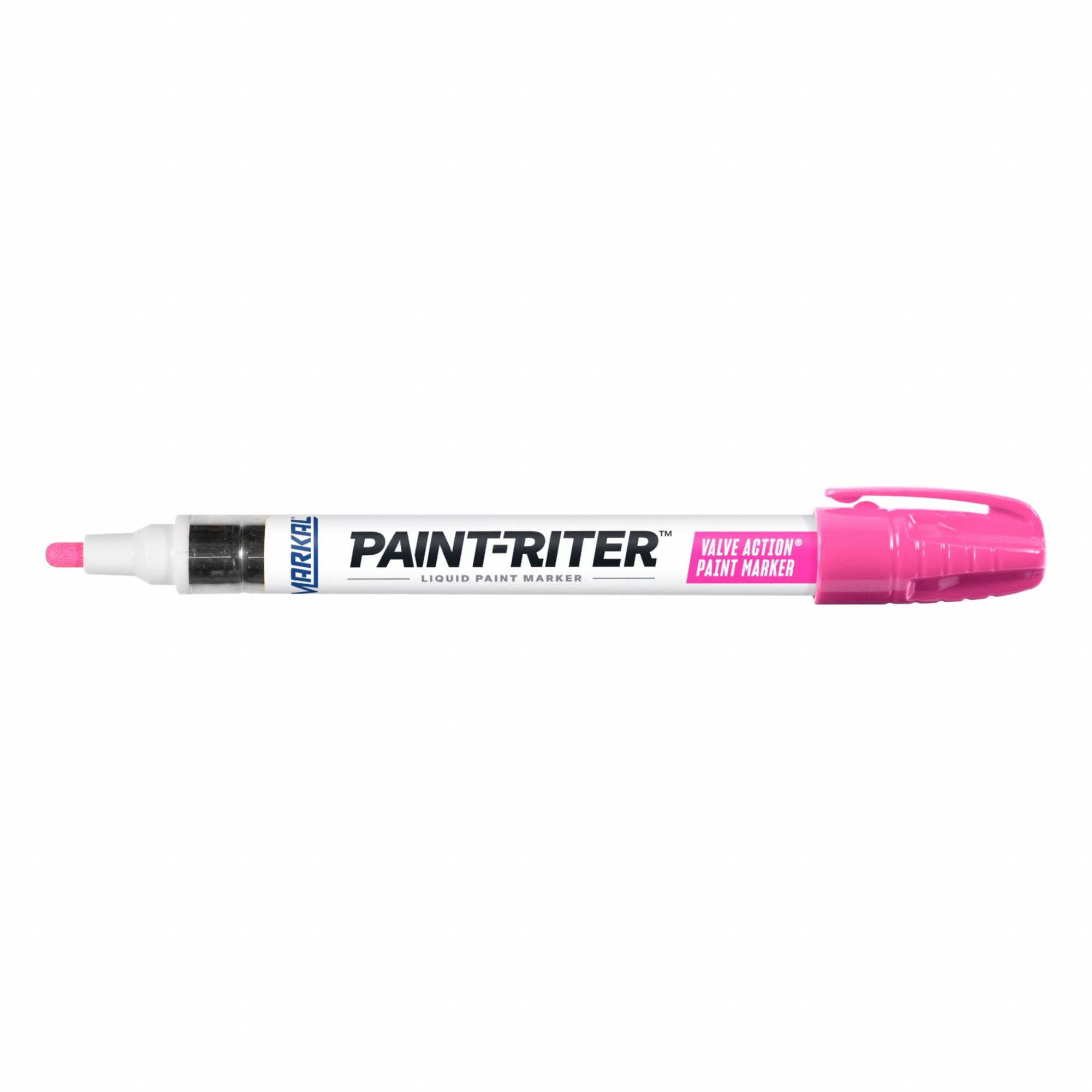 Liquid Paint Marker: 3.18 mm Tip Wd, Fiber, Fluorescent Pink, Point