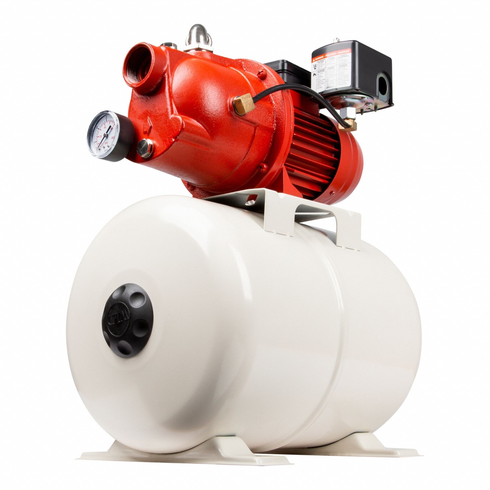 Pump and Tank System (MPN RL-SWJ50/RL6H). Key specifications — Rated Voltage: 115/230V AC; Brand: RED LION; Ejector Included: Ejector Included; Ejector: Included.
