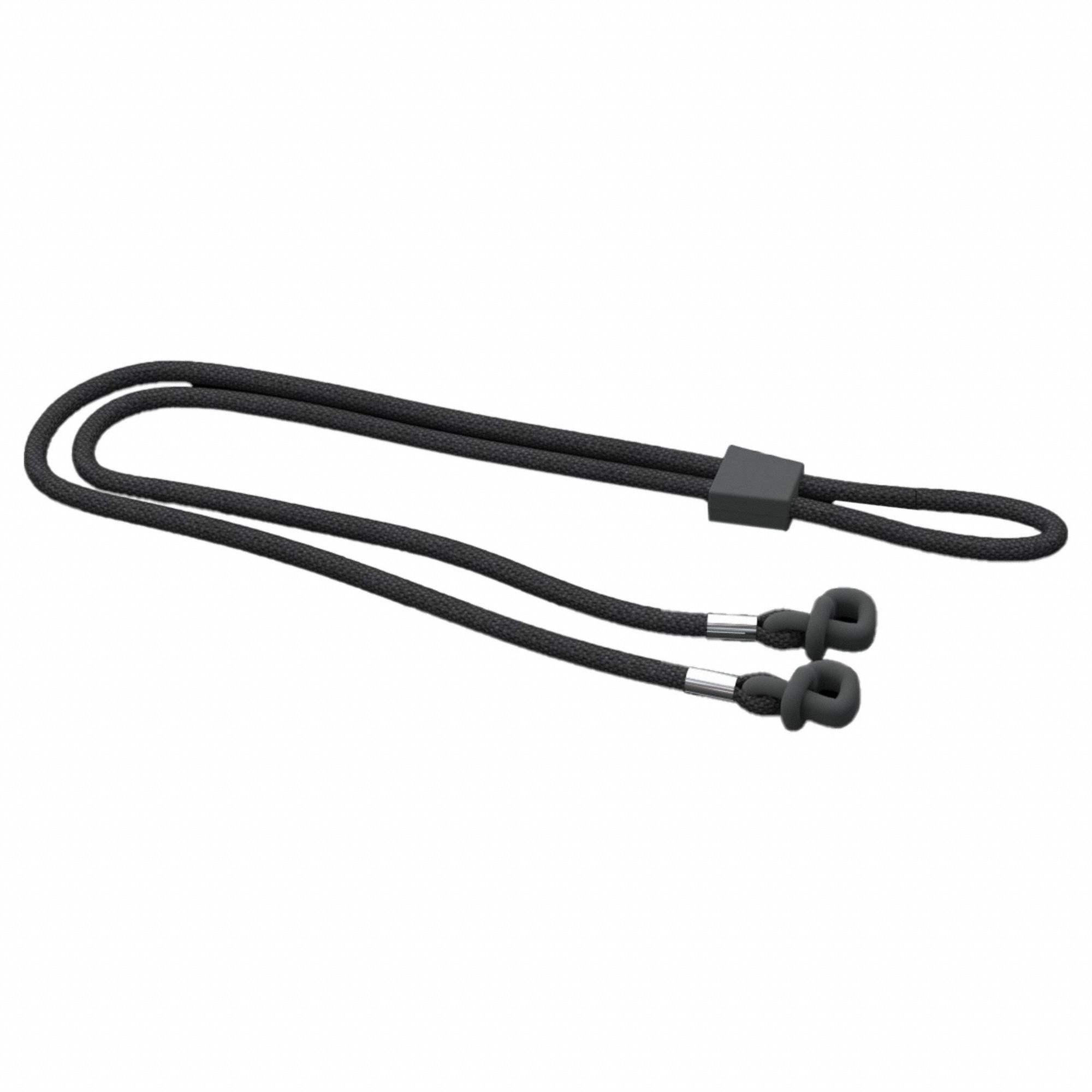 Eyewear Retainer: Solid, 7 in Overall Lg, Black, Band