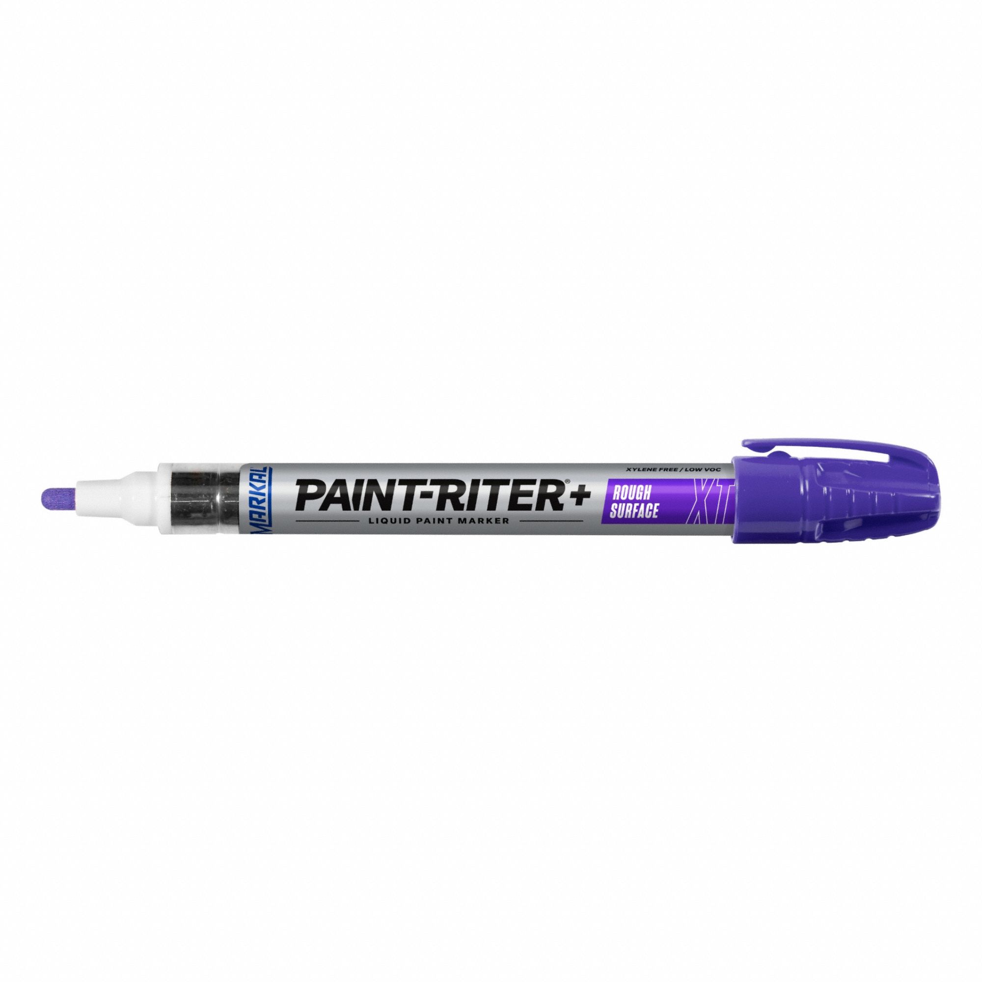 Liquid Paint Marker: 3.18 mm Tip Wd, Fiber Nib, Purple, Point, Rough Surfaces