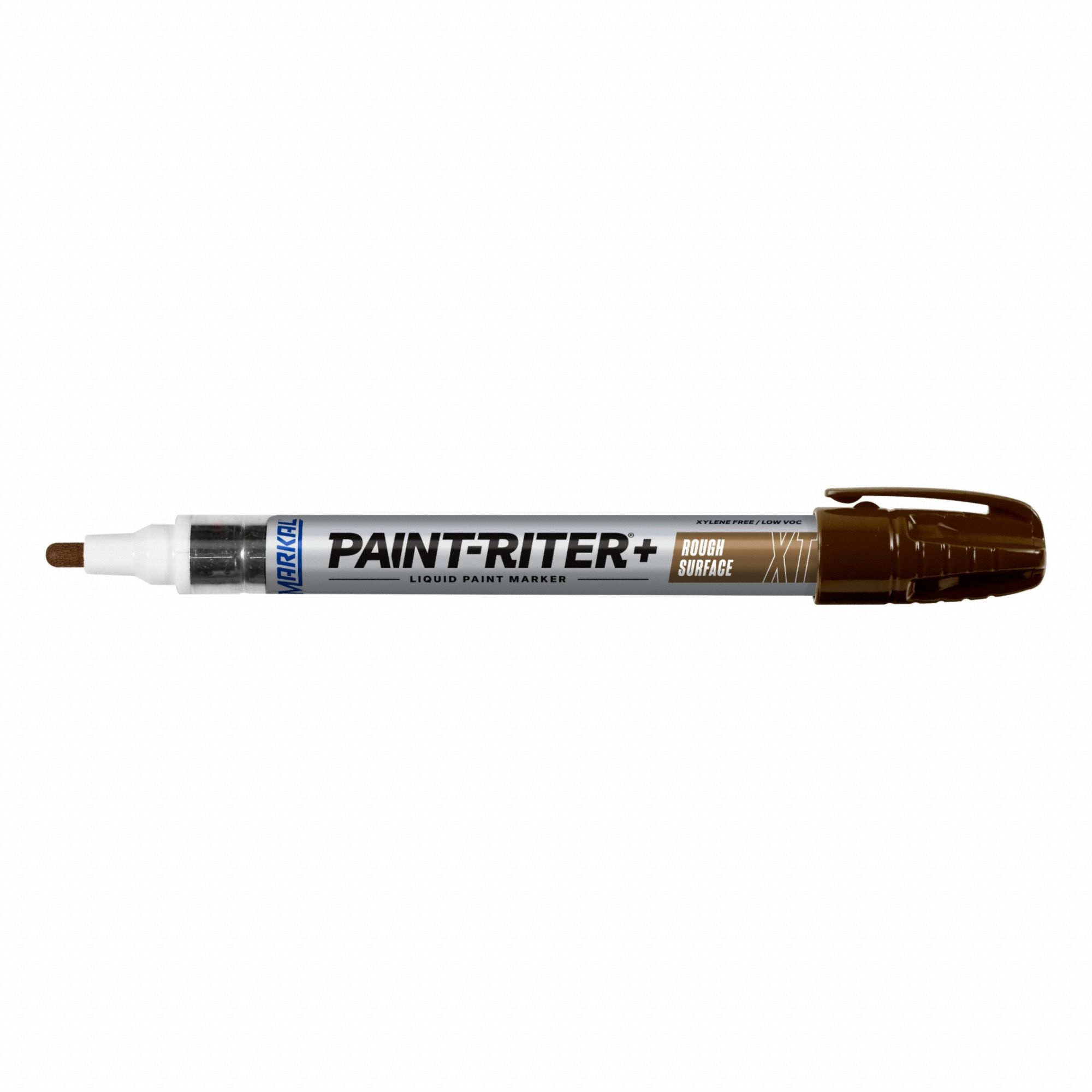 Liquid Paint Marker: 3.18 mm Tip Wd, Fiber Nib, Brown, Point, Rough Surfaces