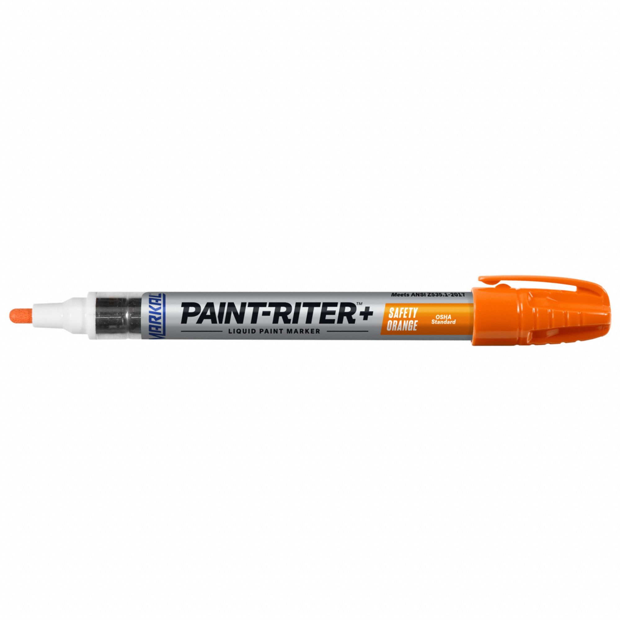Liquid Paint Marker: 3 mm Tip Wd, Fiber Nib, Orange, Point