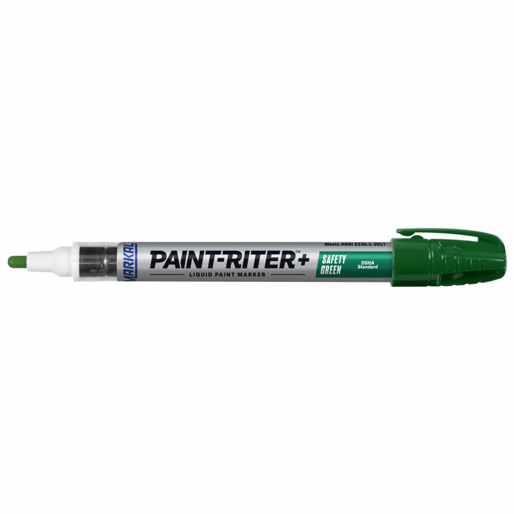 Liquid Paint Marker: 3 mm Tip Wd, Fiber Nib, Green, Point