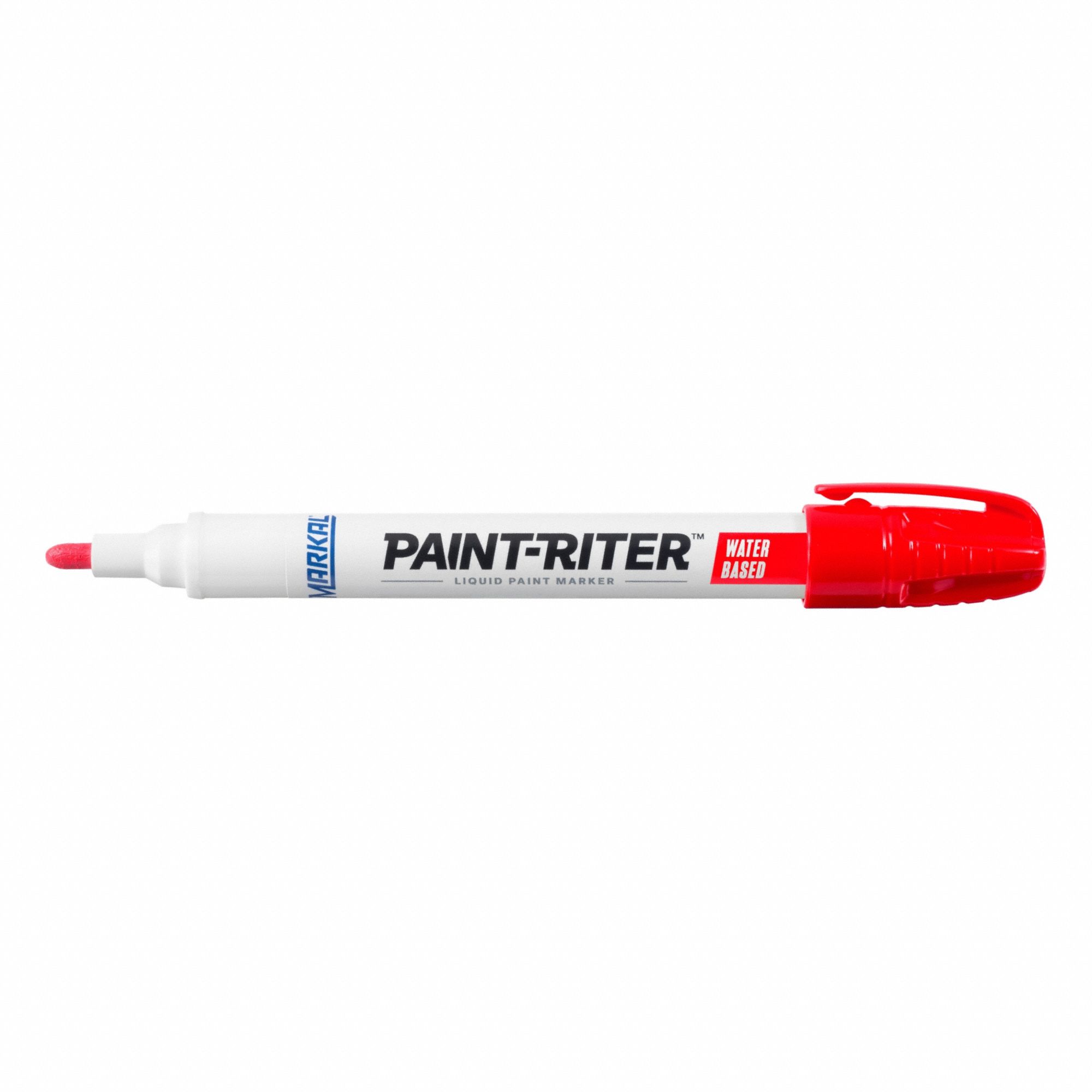 Liquid Paint Marker: 3.18 mm Tip Wd, Fiber Nib, Red, Point, Gen Purpose
