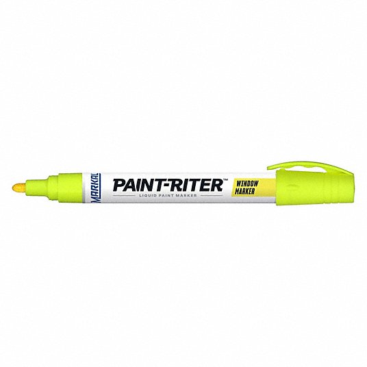 Markal 3 mm Medium Tip Paint-Riter Window Marker, Yellow
