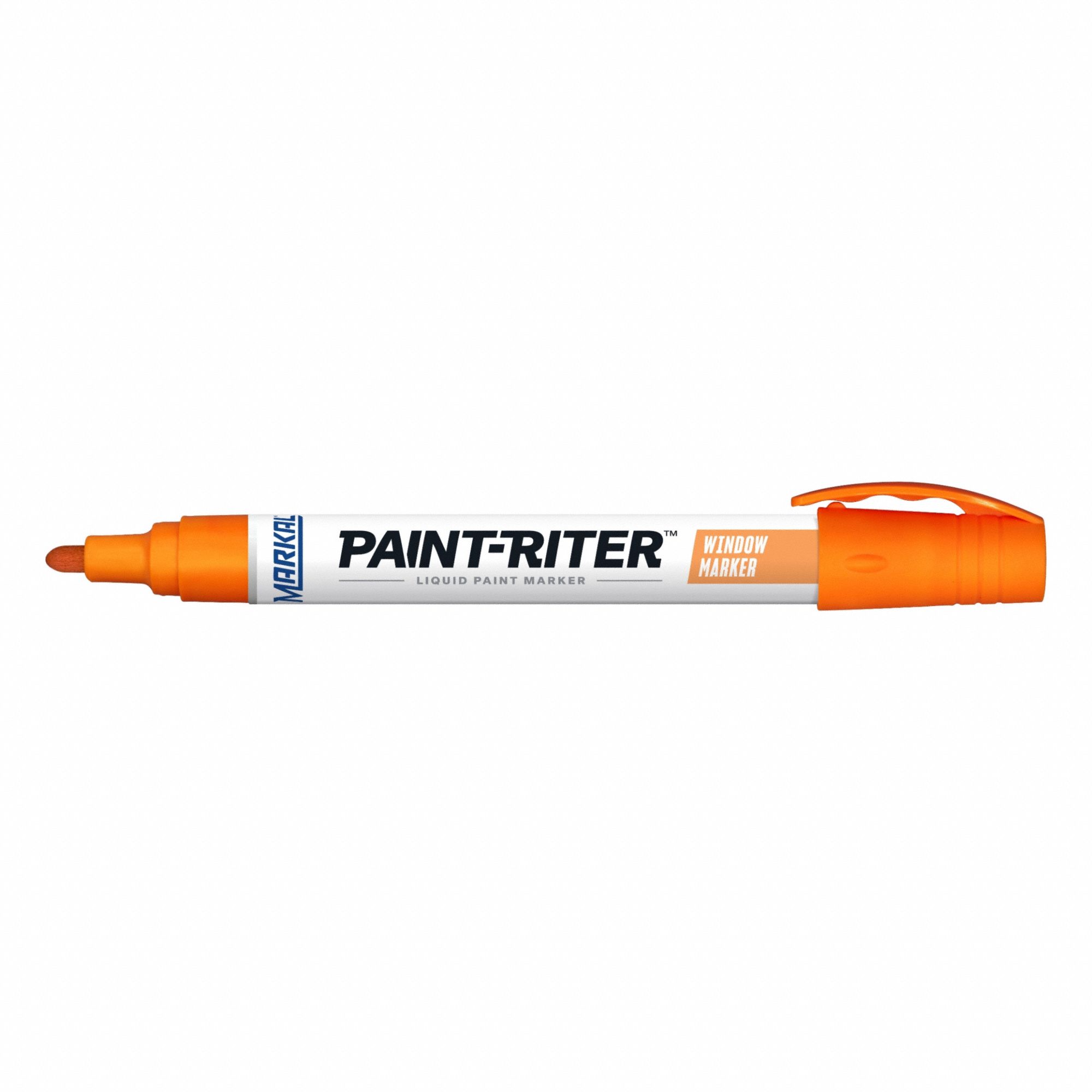 Liquid Paint Marker: Water Removable, Orange, 3.18 mm Tip Wd, Point