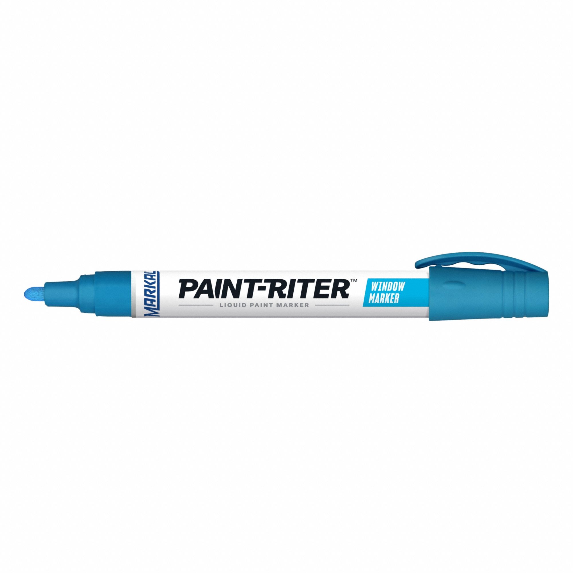 Liquid Paint Marker: Water Removable, Blue, 3.18 mm Tip Wd, Point