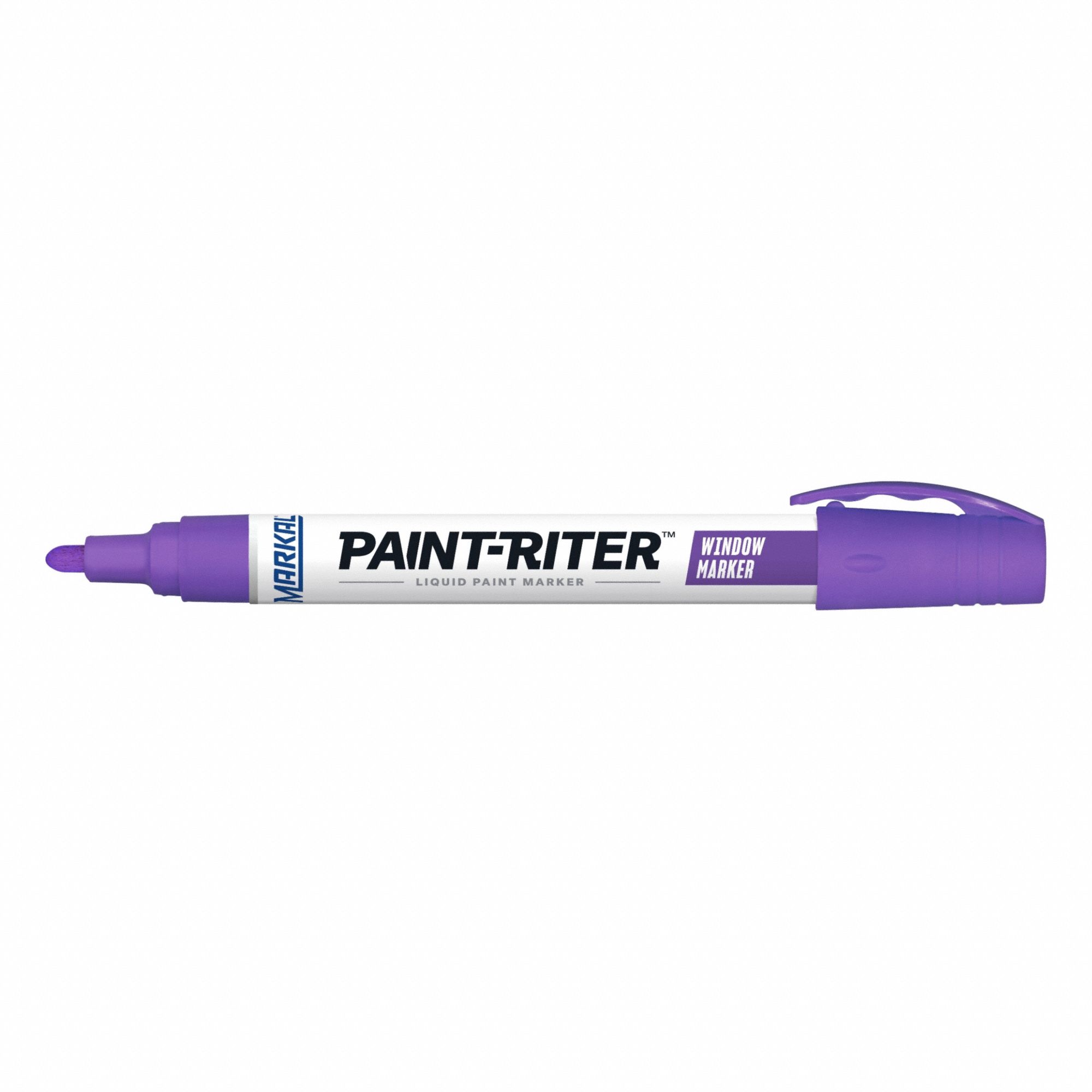 Liquid Paint Marker: Water Removable, Purple, 3.18 mm Tip Wd, Point