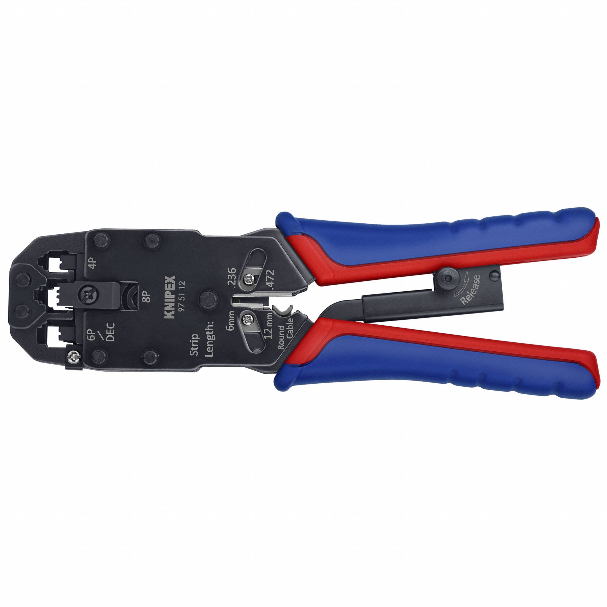 Crimpadora KNIPEX 97 51 12, RJ-10/11/12/45,10" L 10U159-