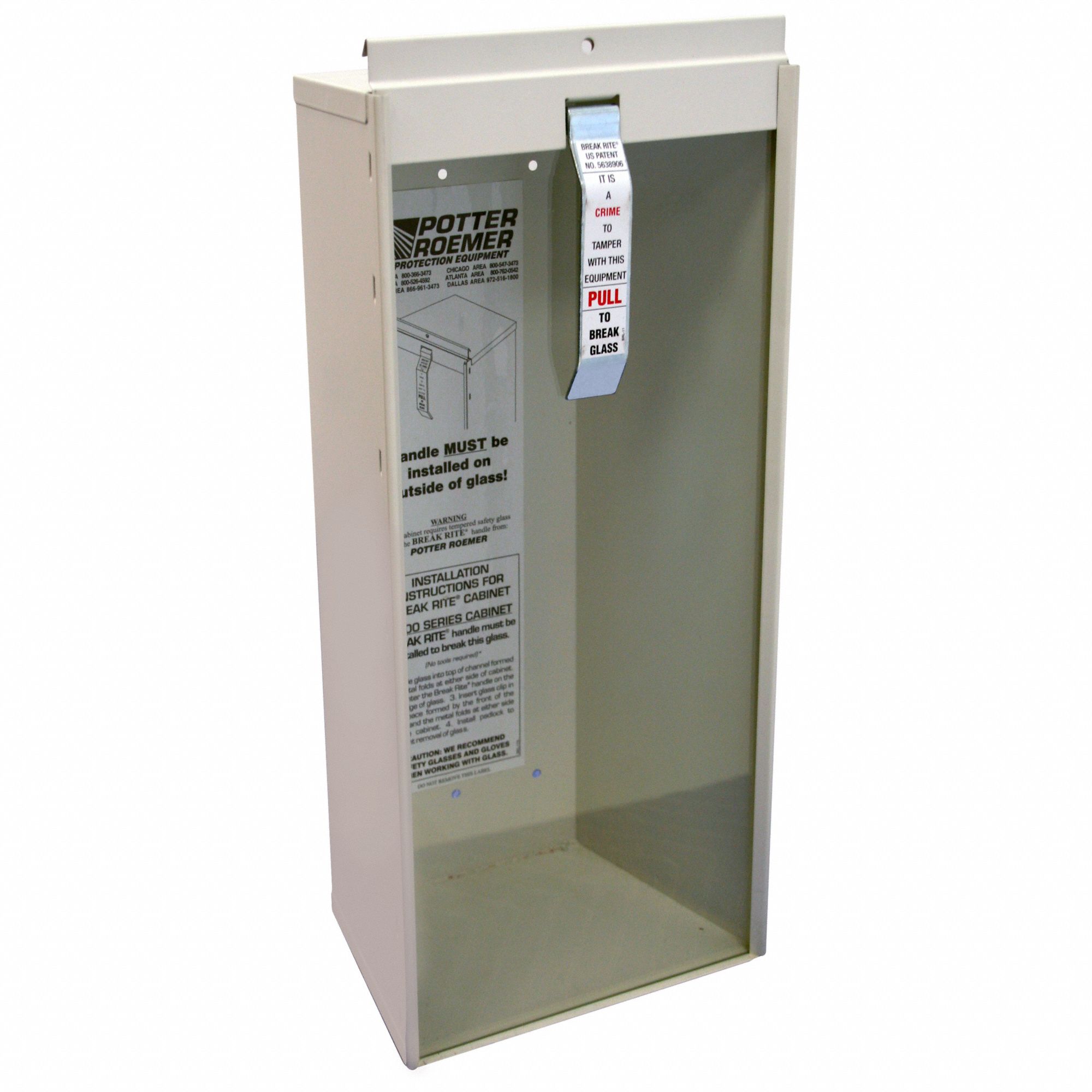 Fire Extinguisher Cabinet: For 12 lb Tank Capacity, Cabinet, Surface