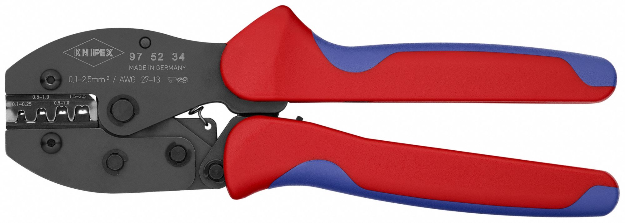 KNIPEX, For Non-Insulated Open Barrel Connectors, 8 5/8 in Overall