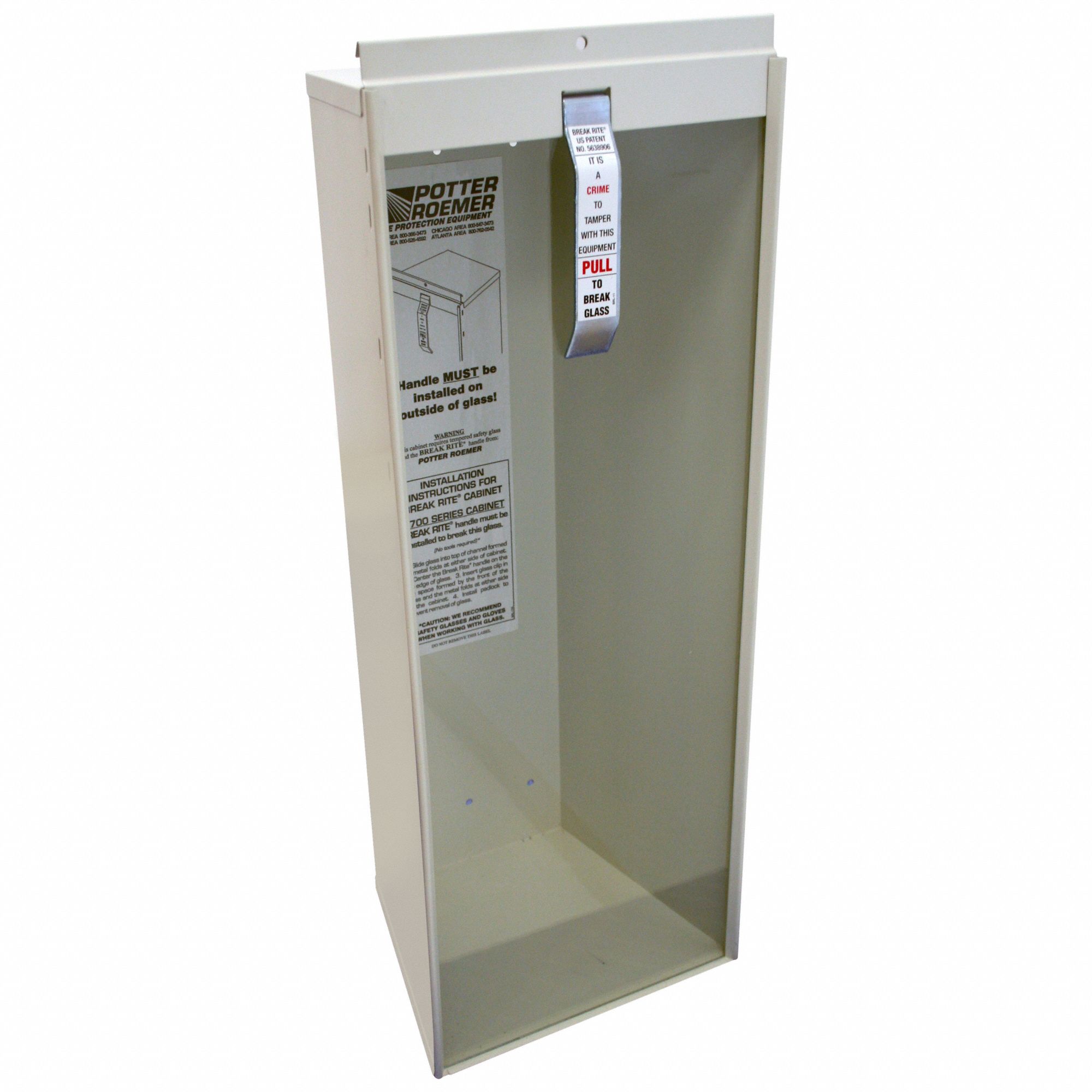 Fire Extinguisher Cabinet: Surface Mount Mounting, 10 lb Capacity, Galvanized Steel, 24 in Ht
