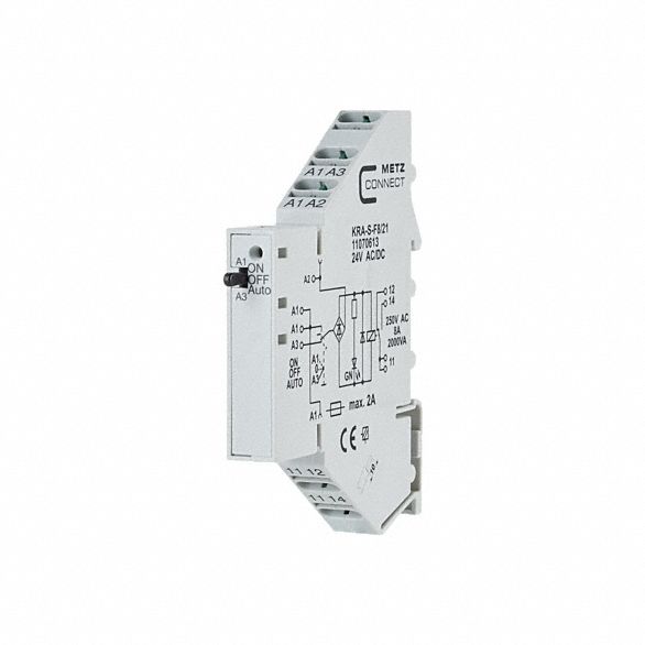 Changeover Contact: DIN Rail Mounting, 1 Outputs, 24V AC/DC, 24 mA Current Rating