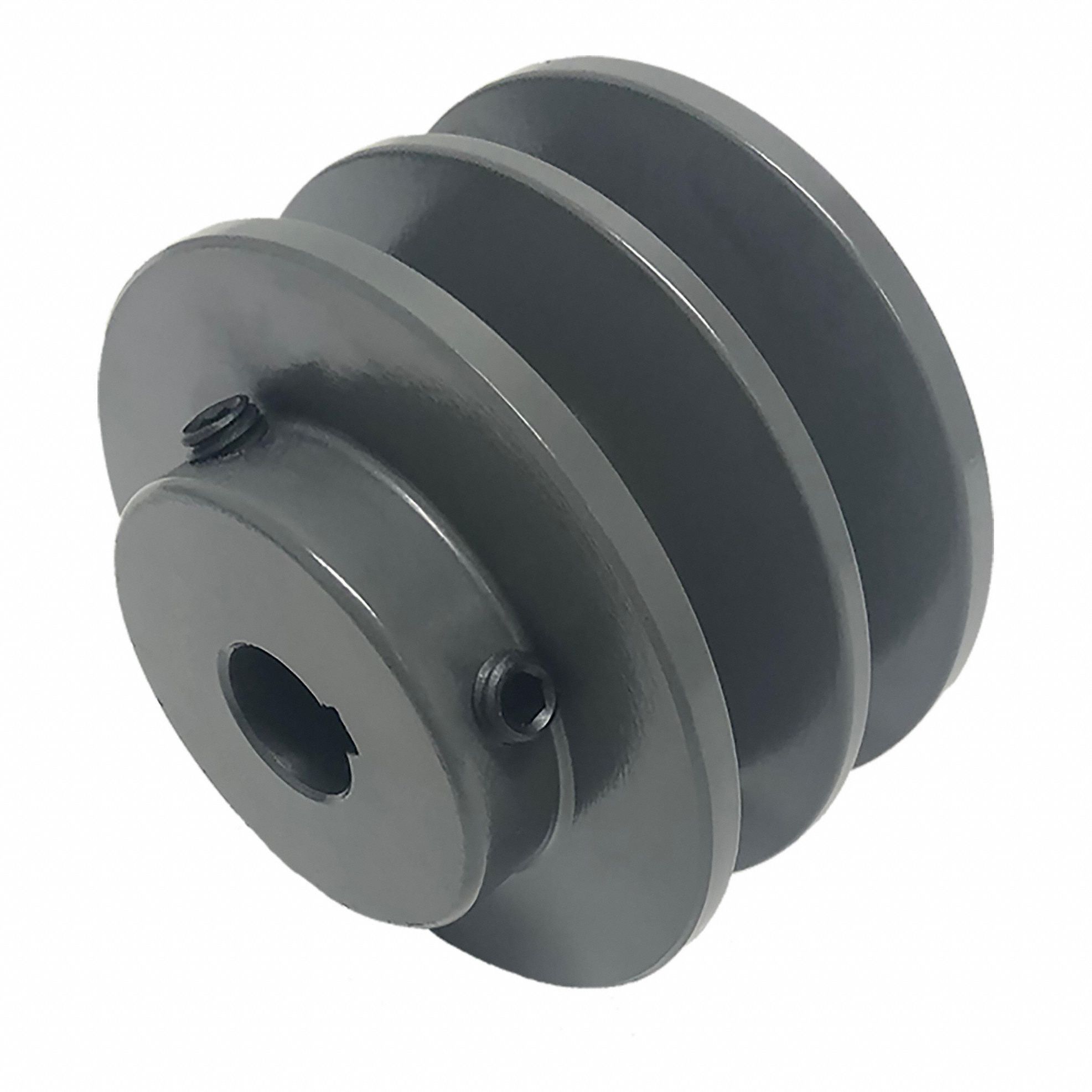 V-Belt Pulley: 2BK47, 2 Groove, 4.45 in OD, Fixed Bore, 1 in Bore, Cast Iron