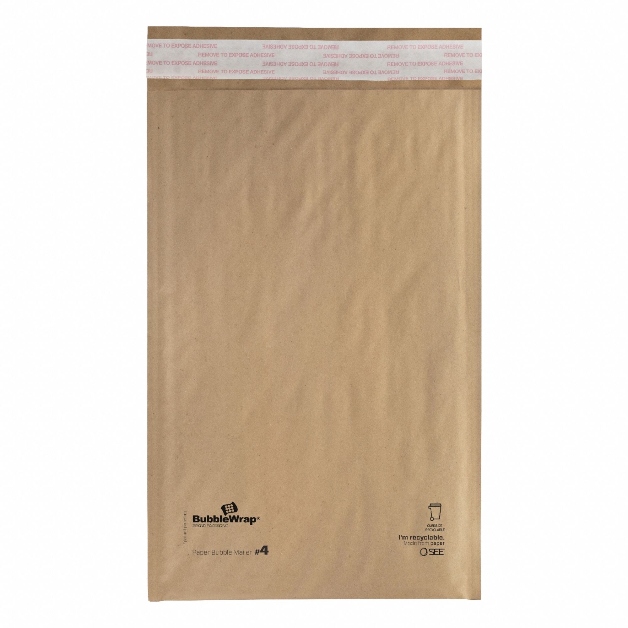 Bubble Mailers, Mailer Envelopes: 13 1/4 in x 9 3/8 in, 9 1/2 in x 14 1/2 in, #4, Paper, 120 PK