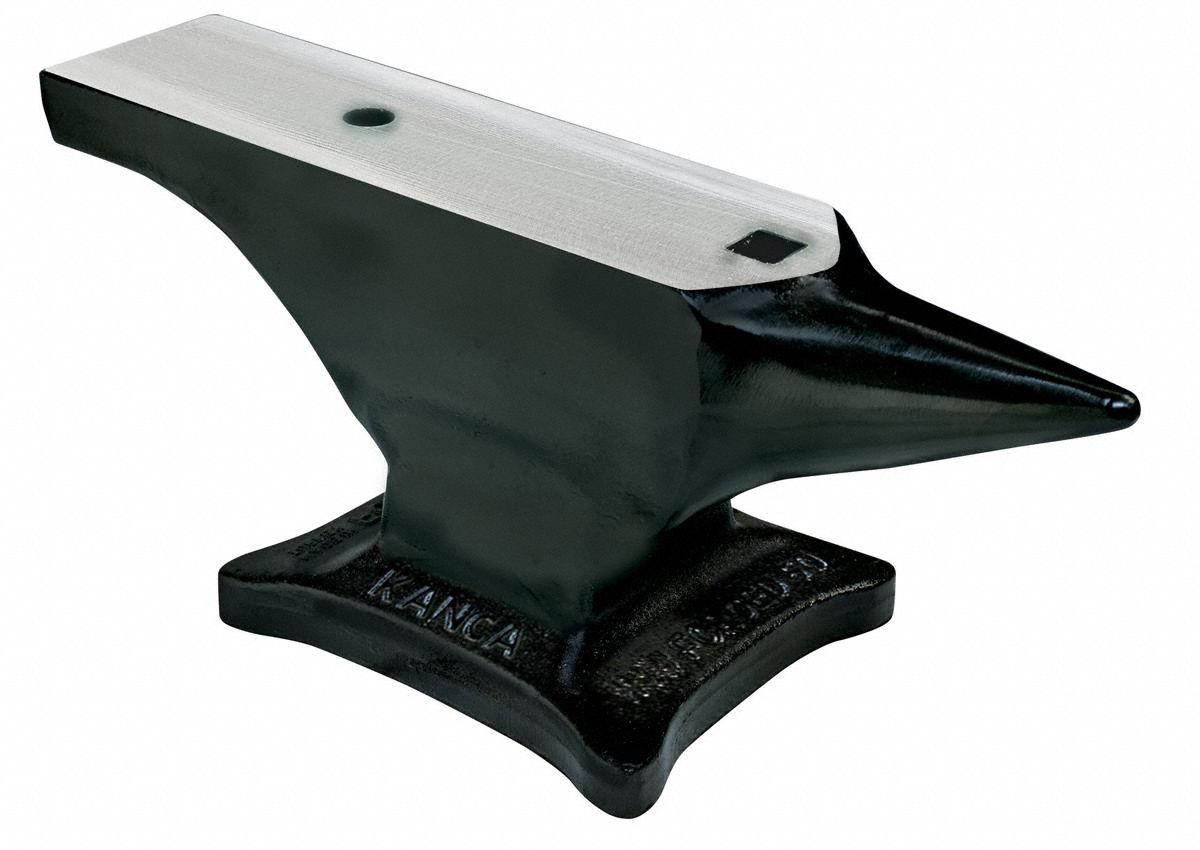 Anvil: 15 3/8 in Face Lg, 4 1/2 in Face Wd, 6 5/16 in Horn Lg, 21 5/8 in Overall Lg, 110 lb Wt