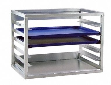 Wall Mount Pan Rack: 6 Slots, 3 in Betw Shelves, 28 3/8 in Wd, 21 in Ht, 18 in Dp