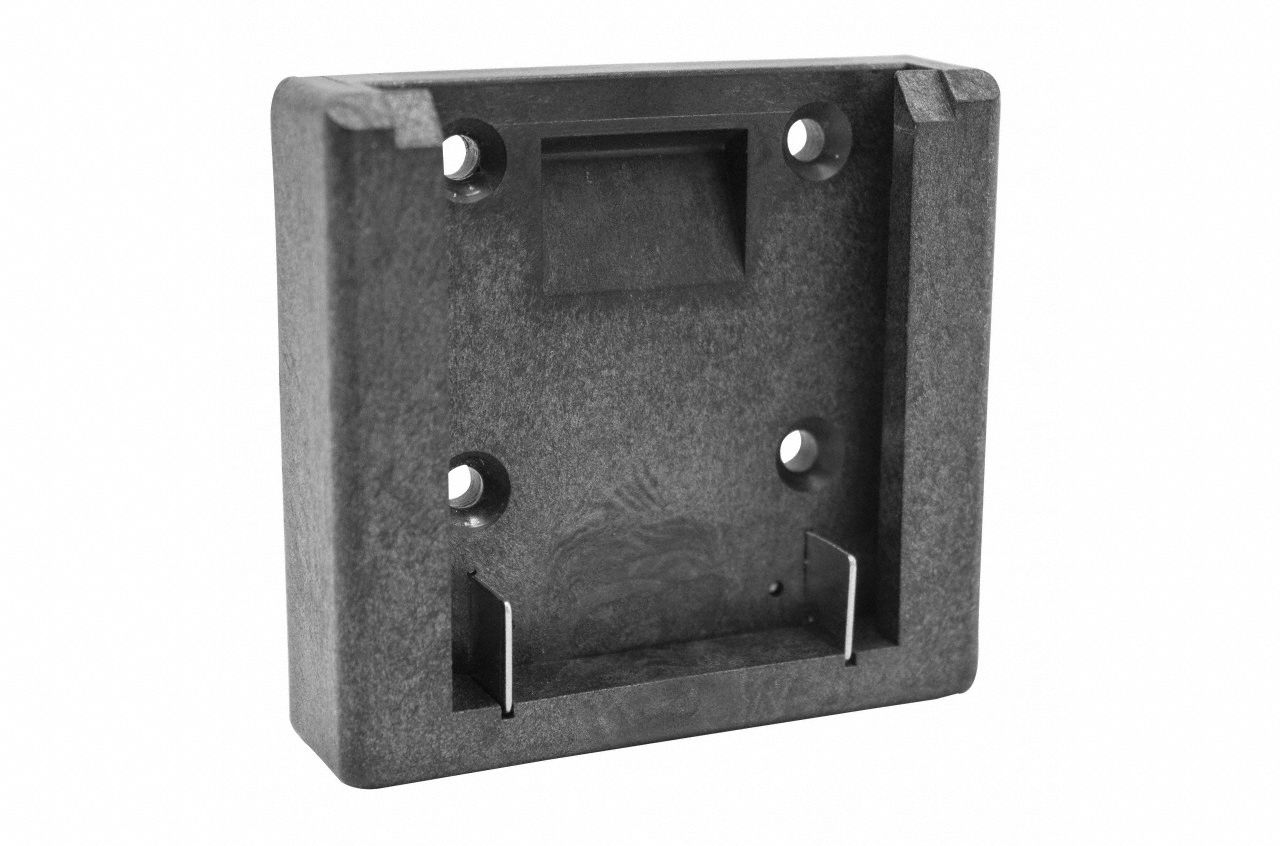 Battery Adapter Plate: Battery Adapter Plate, Delrin/Glass-Filled Polycarbonate, Pump Stick