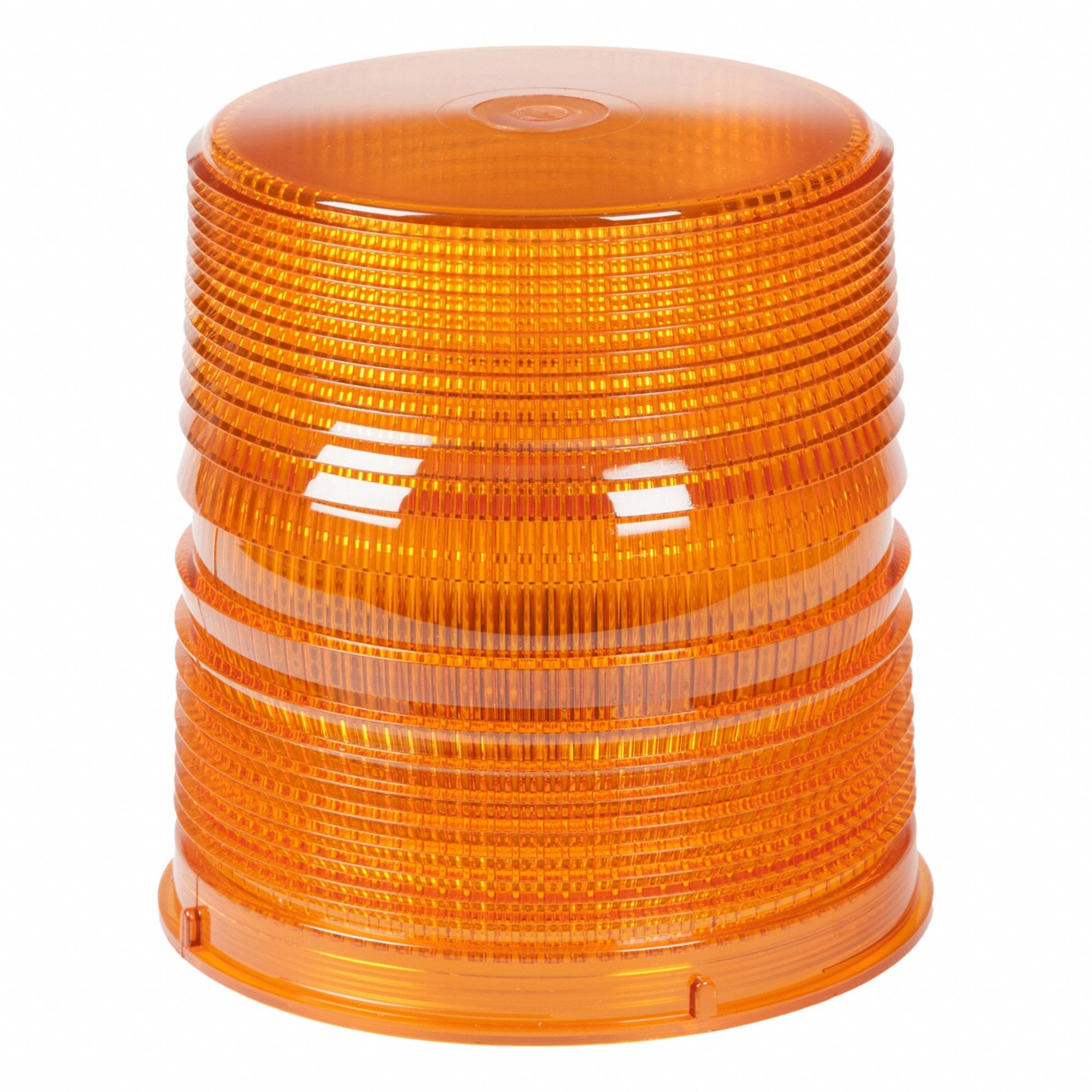 Replacement Lens: Round, Beacon Light, 6 in Ht - Vehicle Lighting, Polycarbonate, Amber
