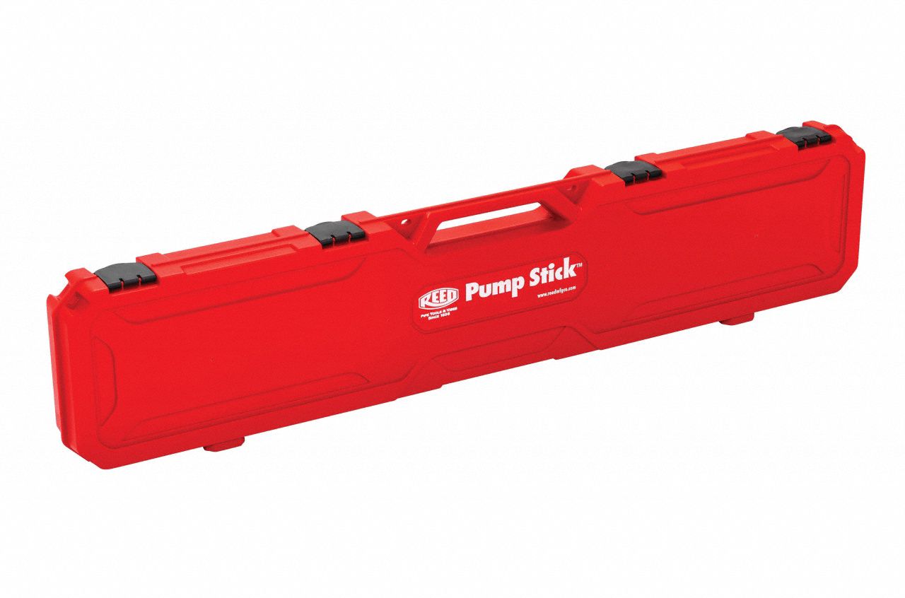 Standard Case: polypropylene, 48 13/16 in Overall Dp, Pump Stick, 10 in x 3 3/4 in, Red