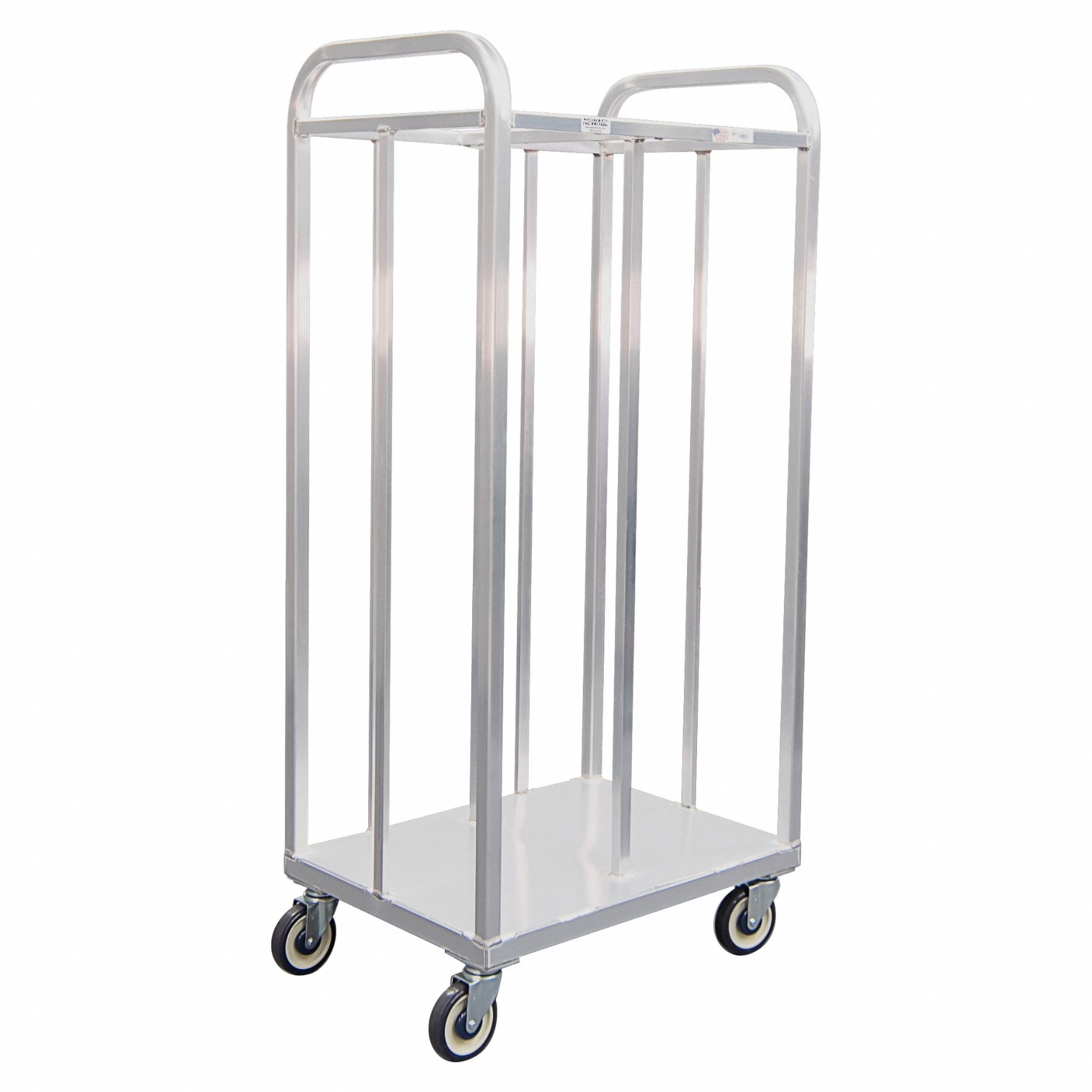 Steamtable Pan Dolly: 1, 000 lb Max Load Capacity, 64 in Overall Ht, Aluminum