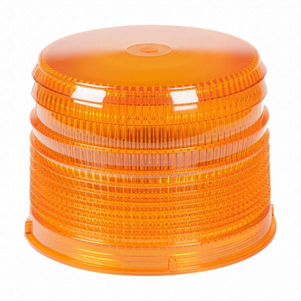 Replacement Lens: Round, Beacon Light, 4 1/8 in Ht - Vehicle Lighting, Polycarbonate, Amber