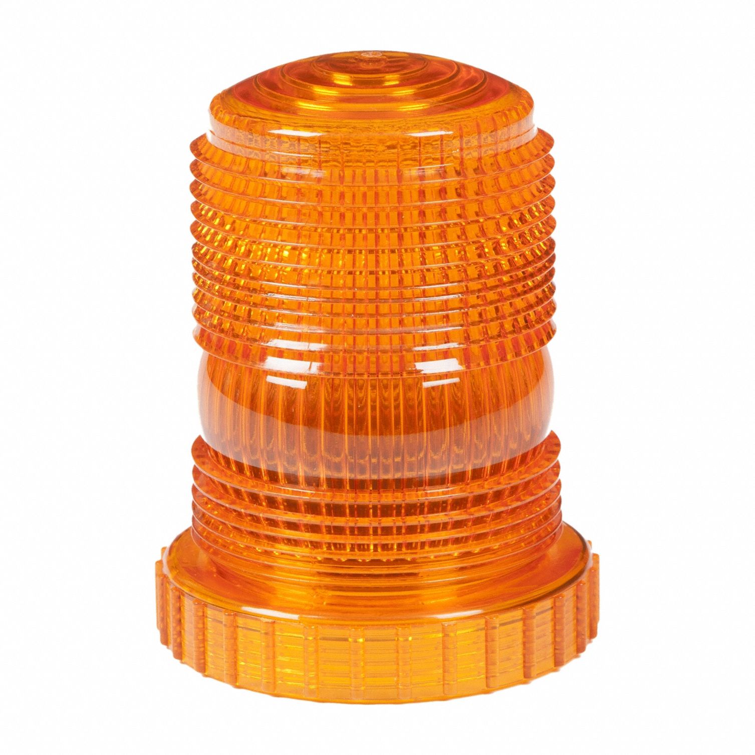Replacement Lens: Round, Beacon Light, 3 7/8 in Ht - Vehicle Lighting, Polycarbonate, Amber