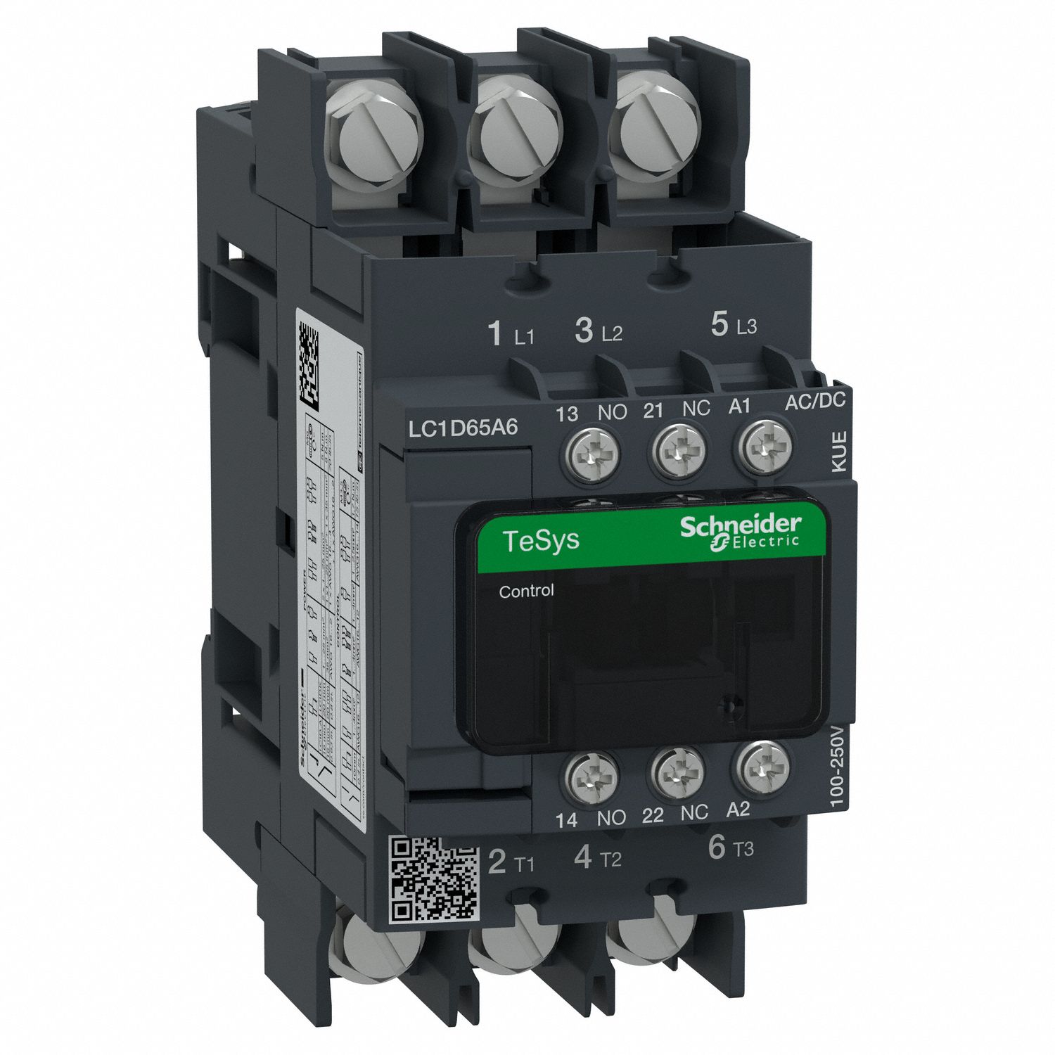 SCHNEIDER, Non-Reversing, 3 Poles, IEC Contactor - 413AX8|LC1D65A6KUE ...