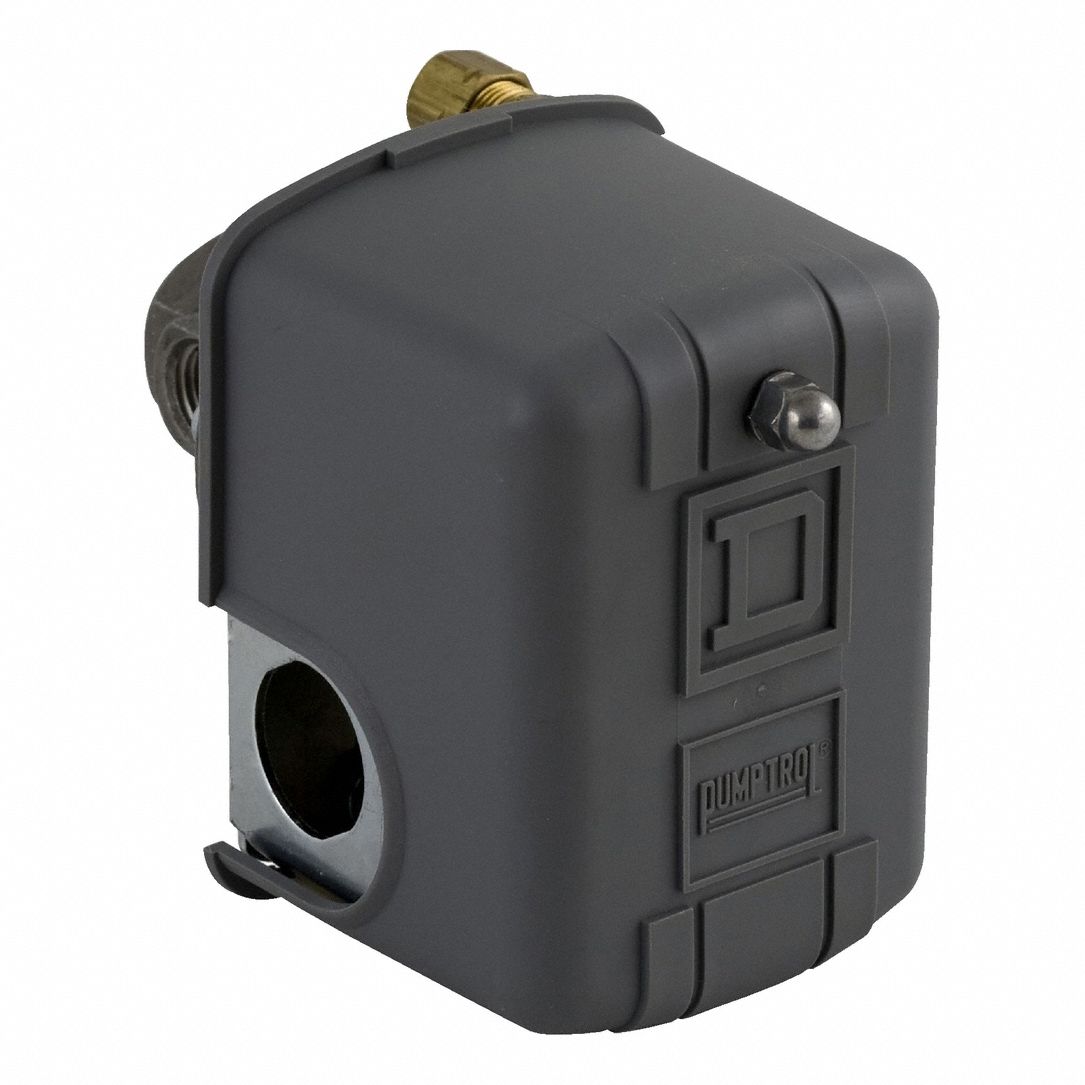 SQUARE D Pressure Switch: 1/4 in MNPT/(1) Port, 60/80 psi, 20 psi, 20 to  100 psi, DPST, Std, 1